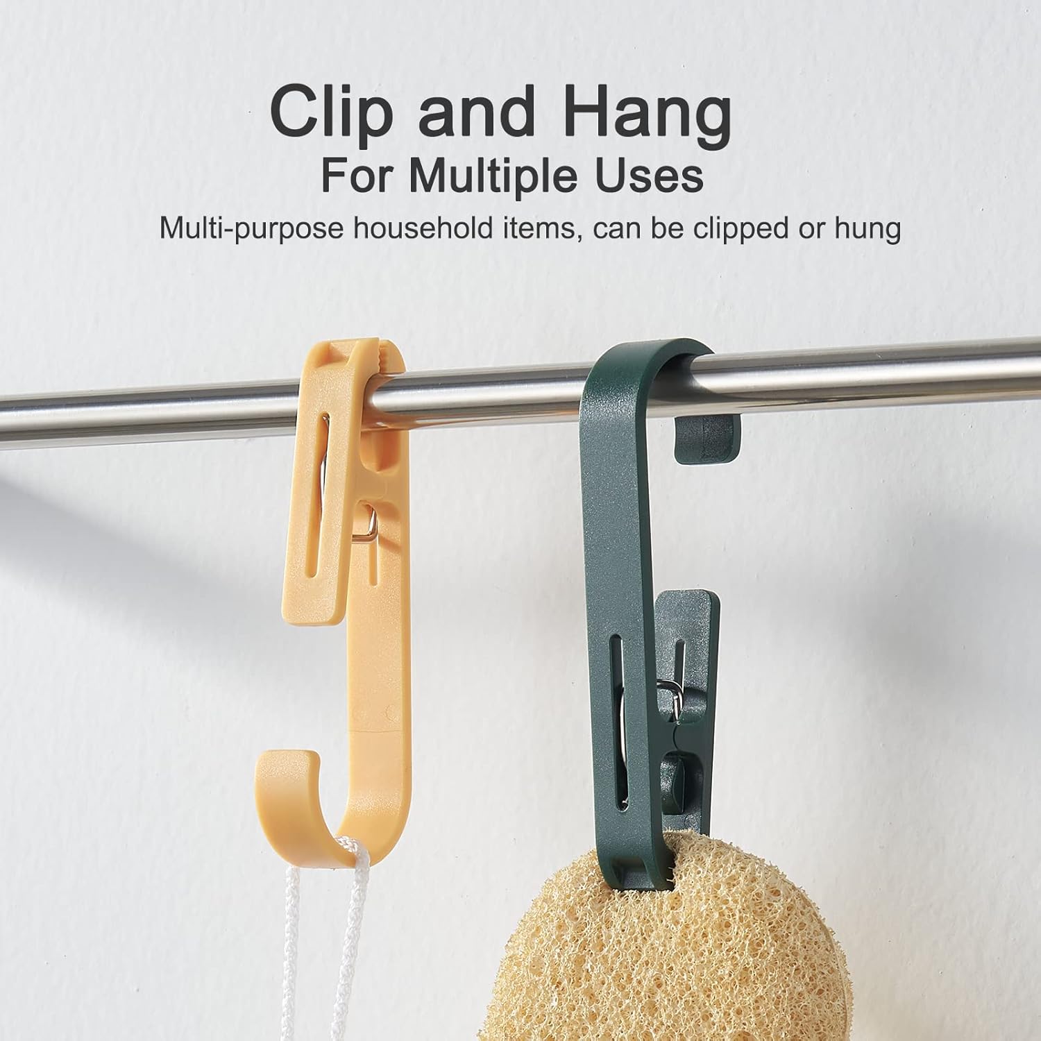 8 Pcs Large Clothes Pins Towel Clips with S Hooks