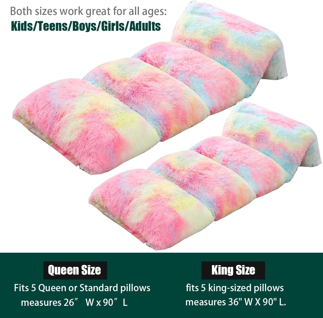 Mengersi Velvet Floor Pillows Faux Fur Tie Dye Cover