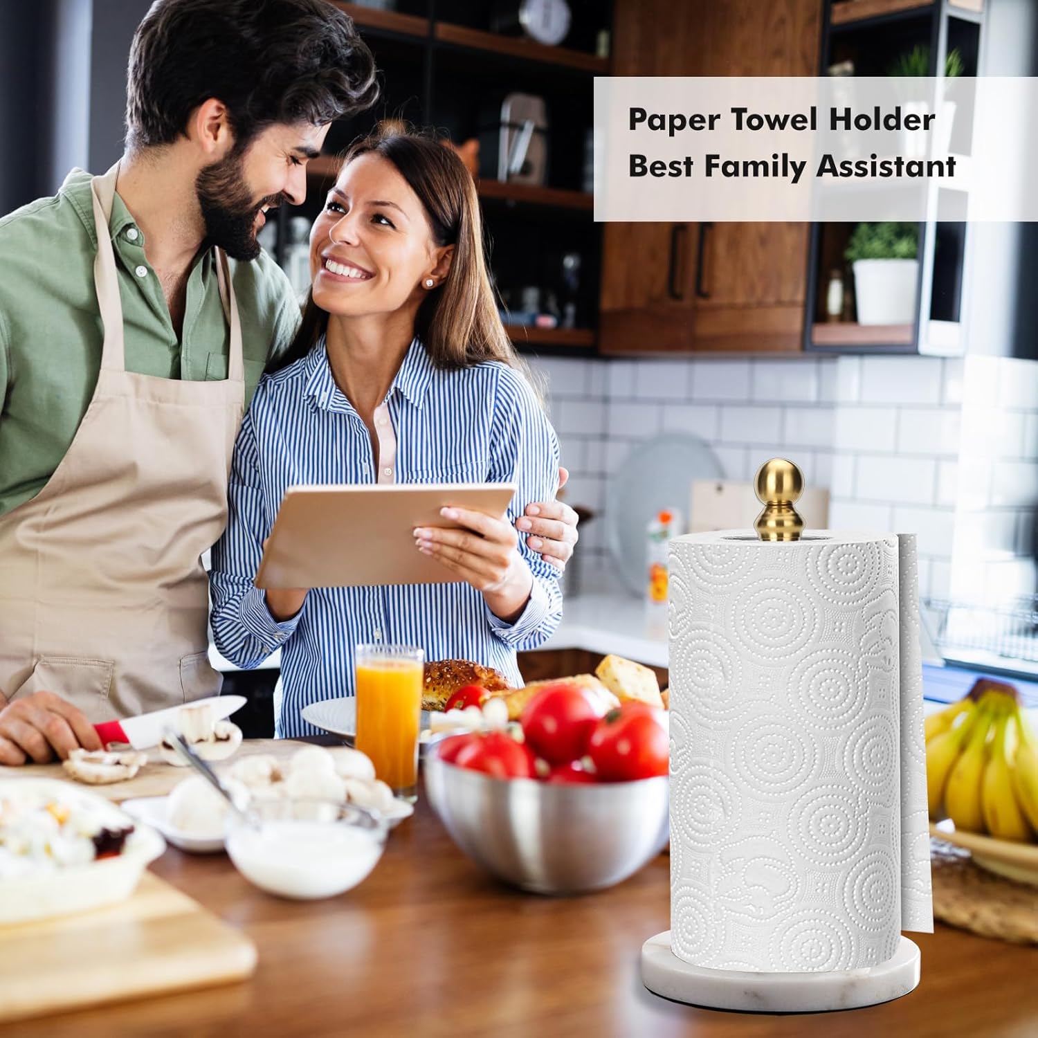 Gold Paper Towel Holder Countertop Stand