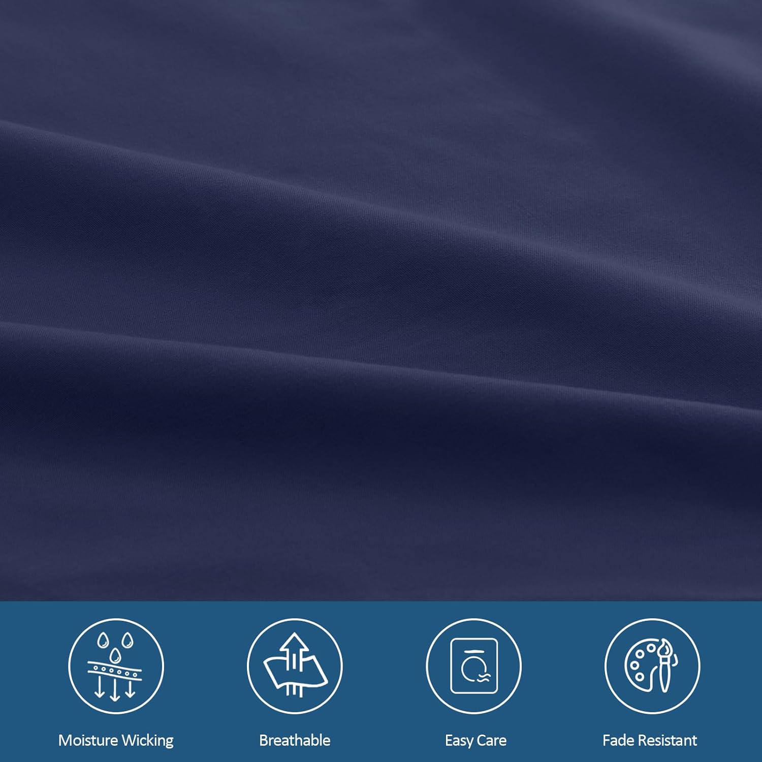Deep Pocket Twin Sheets Set for Kids Air Mattress - Navy Blue