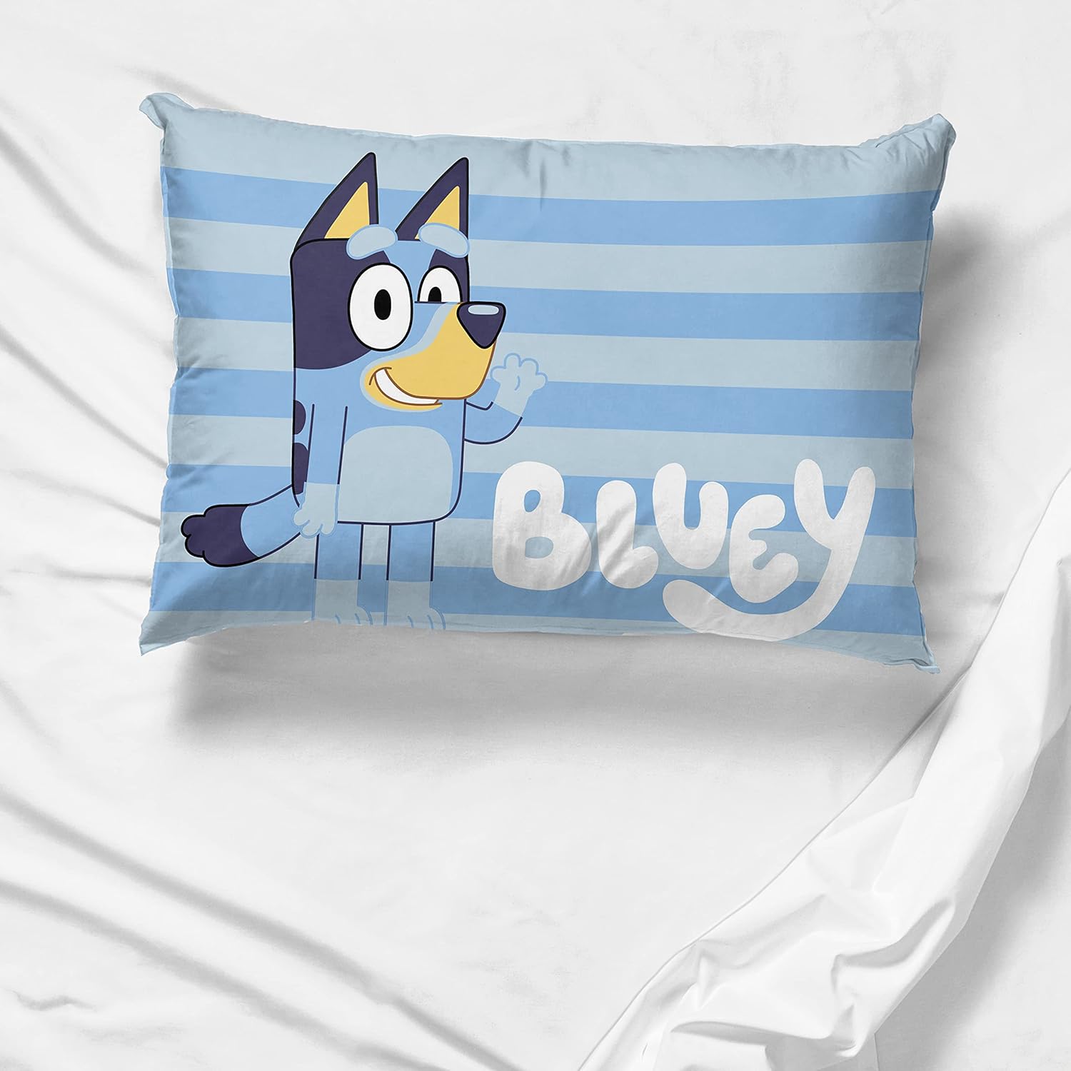 Jay Franco Bluey Hello Pillowcase - Single Reversible Kids Bedding