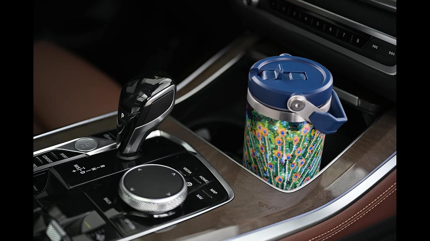 30oz Peacock Tumbler with Handle and Straw