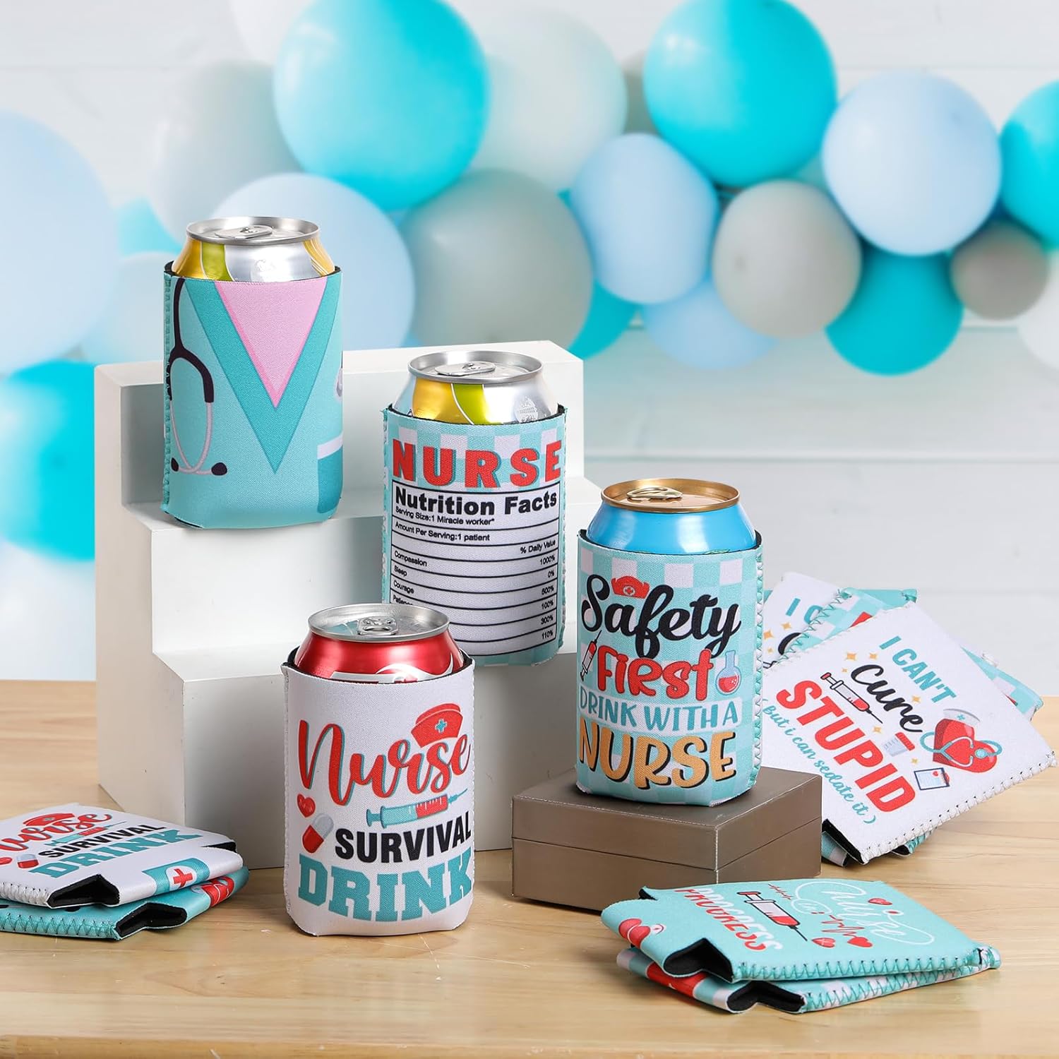 Nurses Week Funny Can Coolers 12 Pack Set