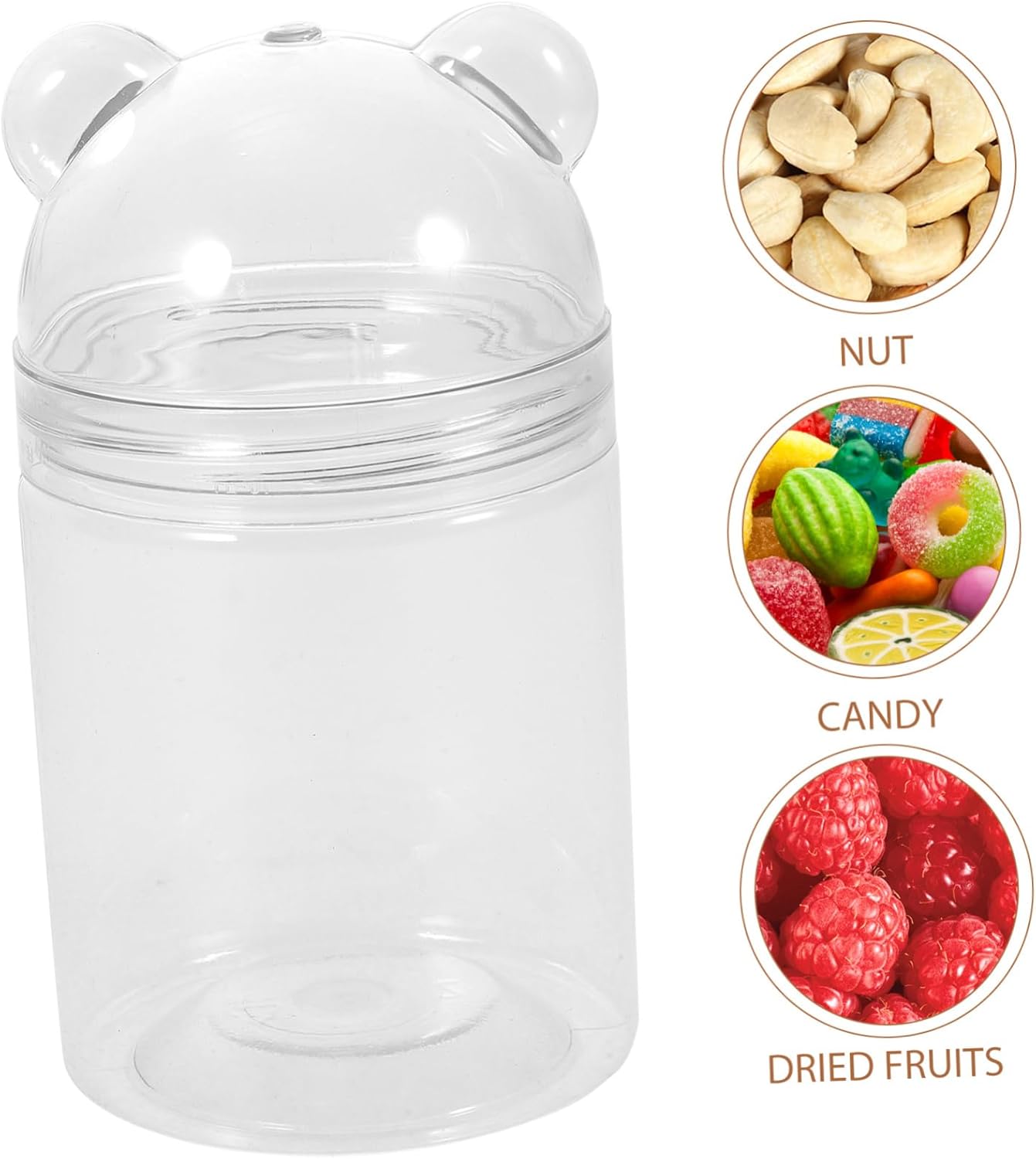 6pcs Transparent Bear Shaped Candy Storage Jars for Party Favors