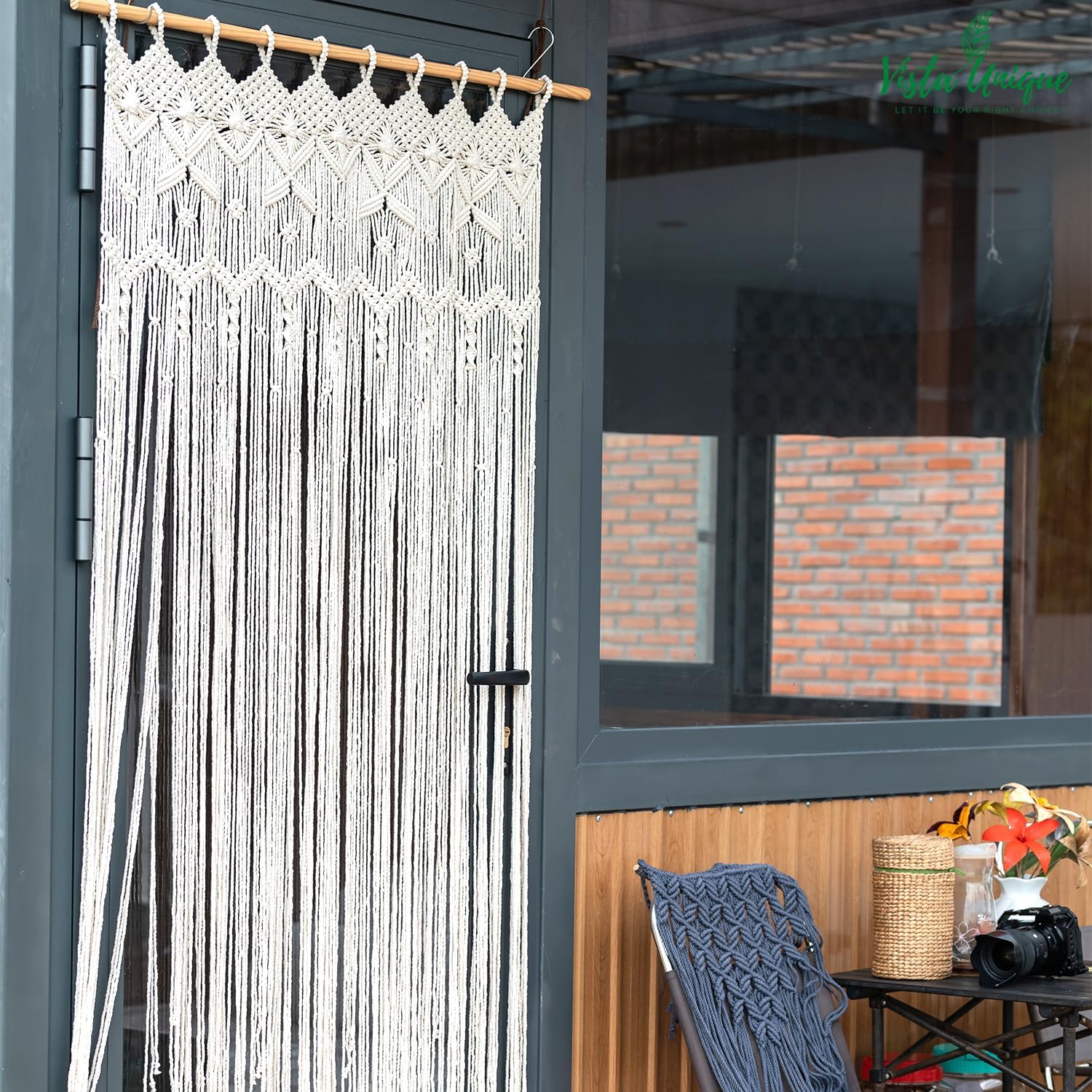 Boho Macrame Curtain Panel 37 W x 77 L