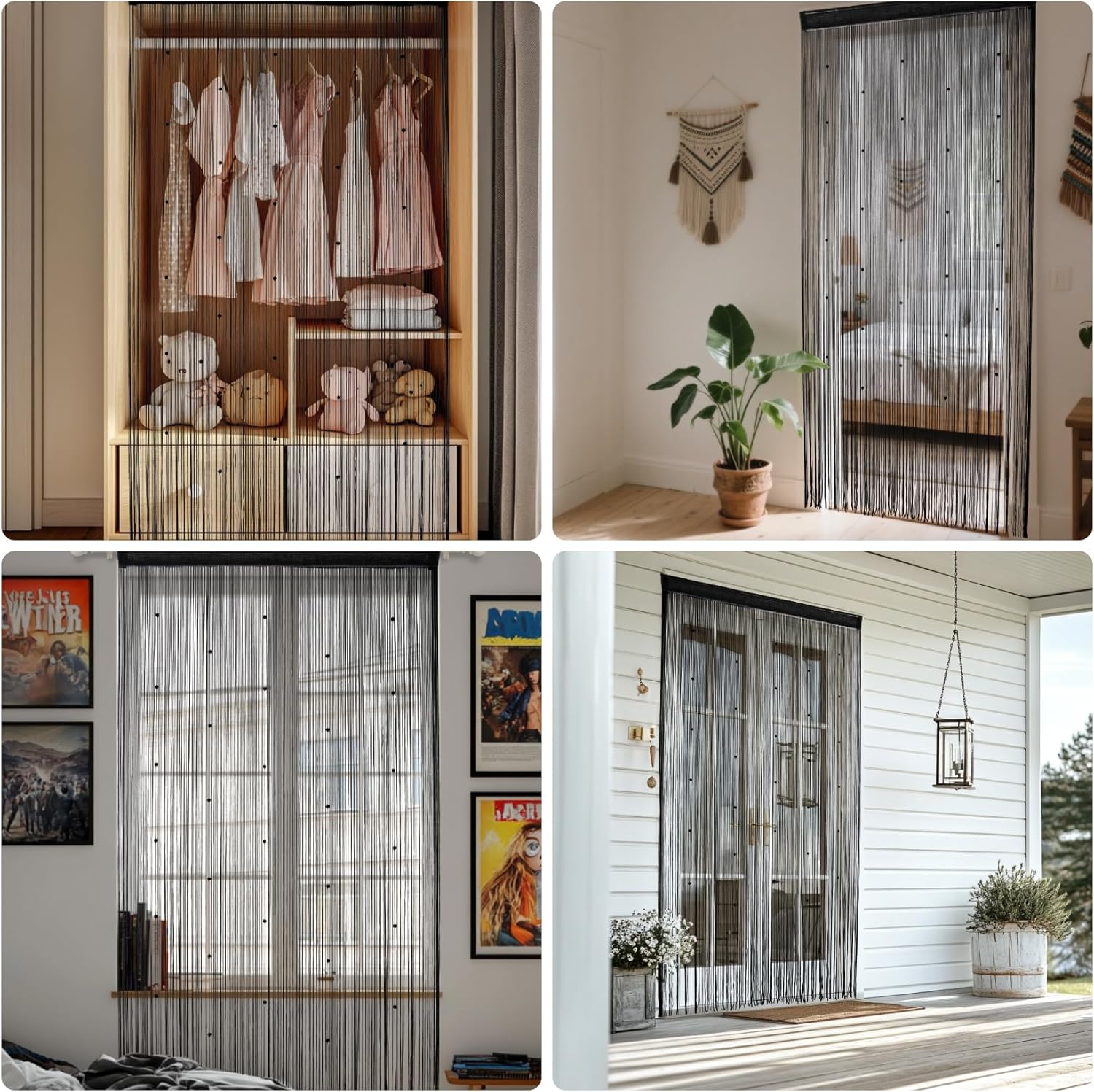 Beaded Curtain for Doorway - Boho Decor Panel
