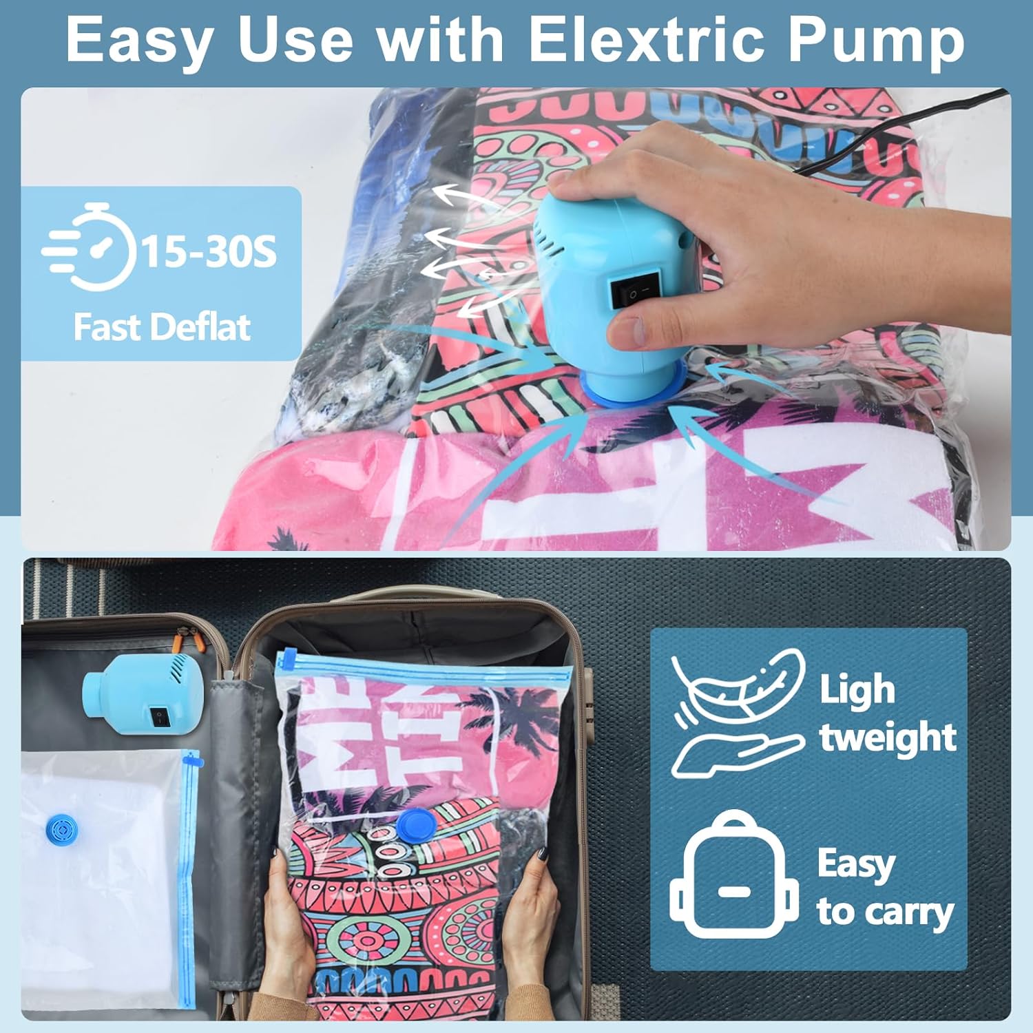 HOTBAG 10 Pack Vacuum Storage Bags for Clothes and Bedding