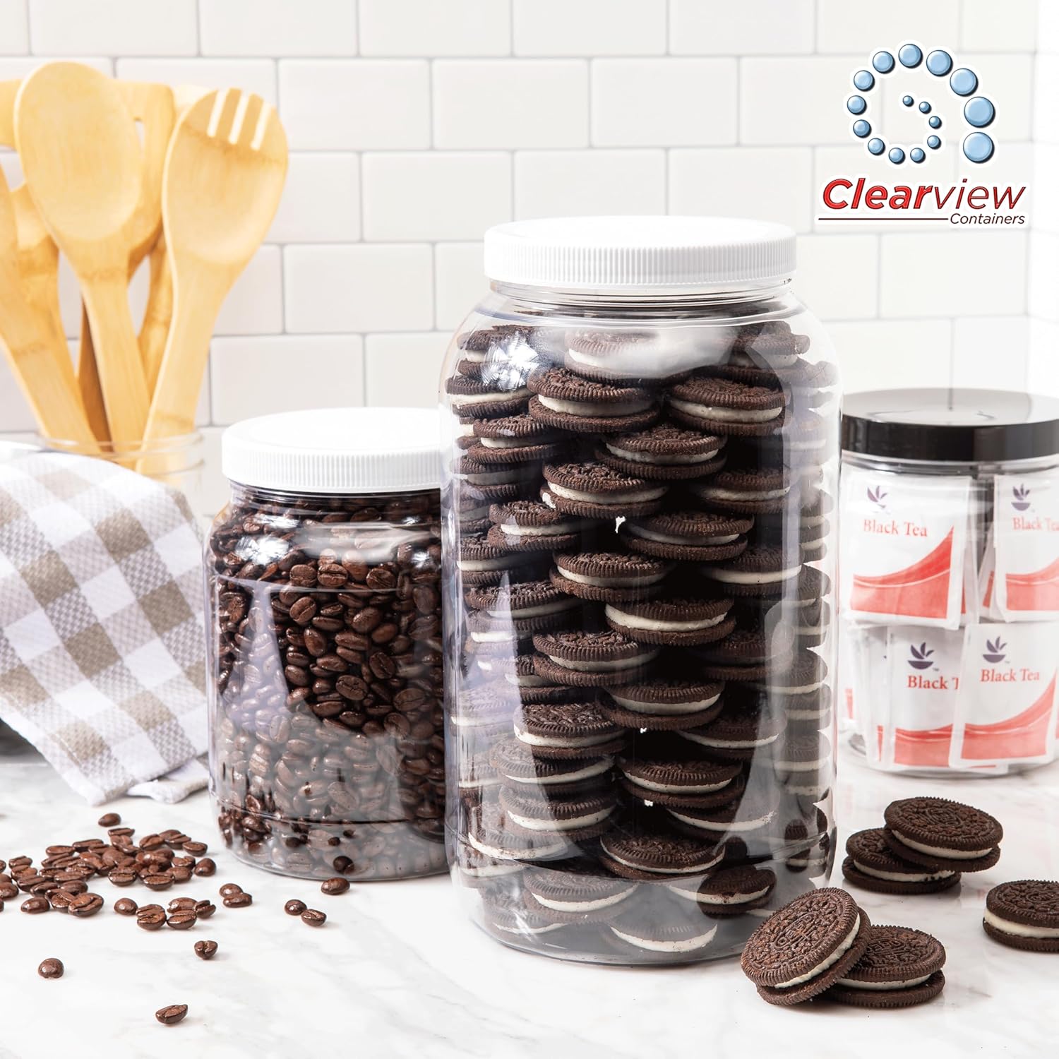 Plastic Food Jars with Leak Proof Lids 3 Pack