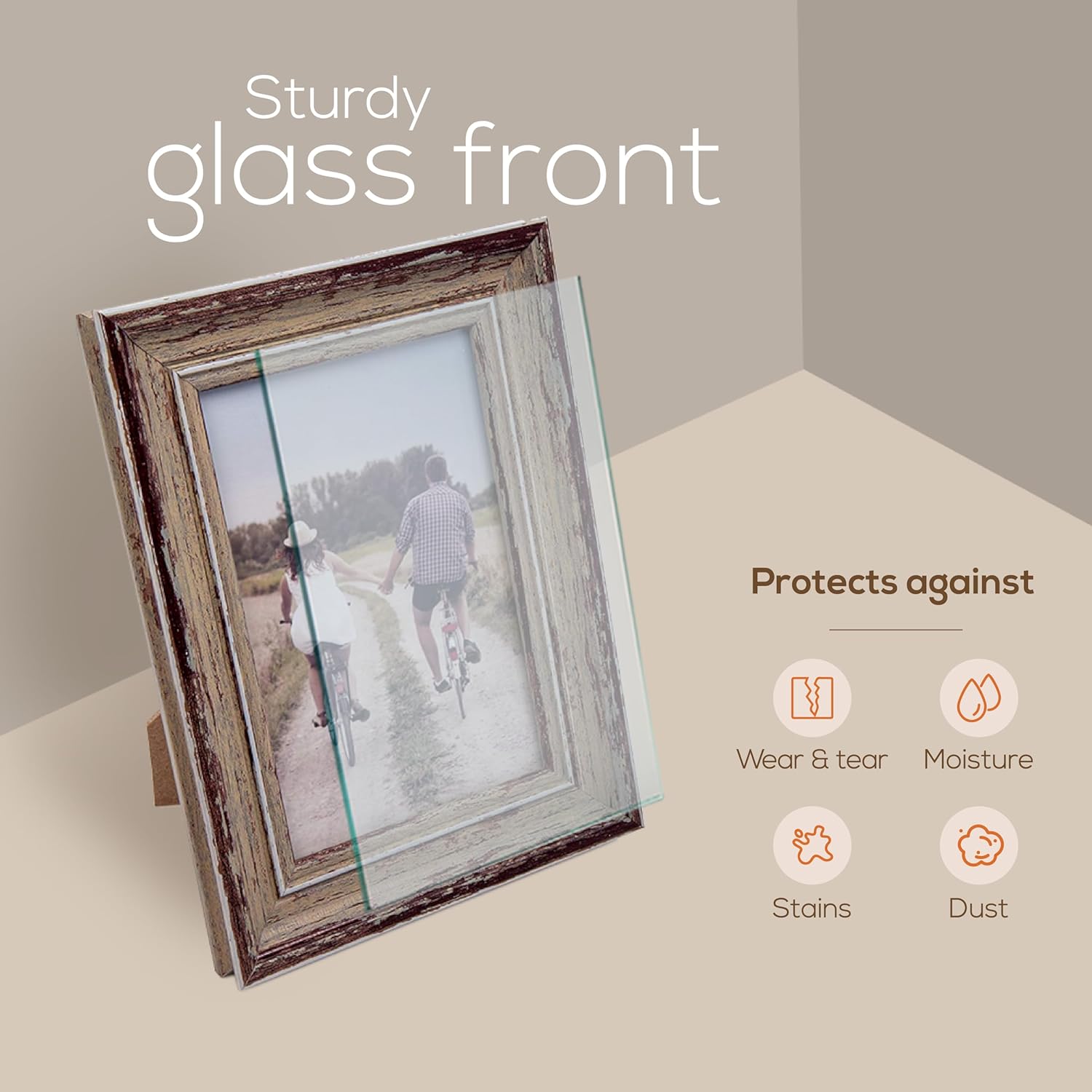 Weathered Picture Frame 4x6 Taupe Wall or Tabletop