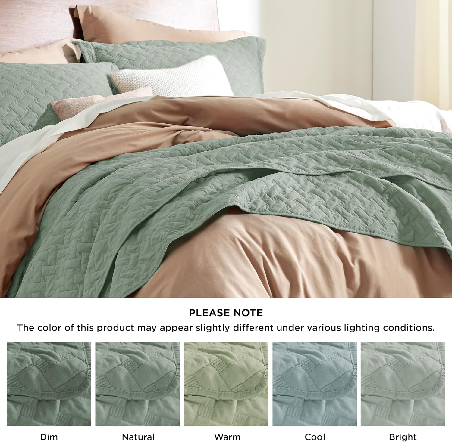 Bedsure Queen Quilt - Lightweight Bedspread with Basket Weave Pattern