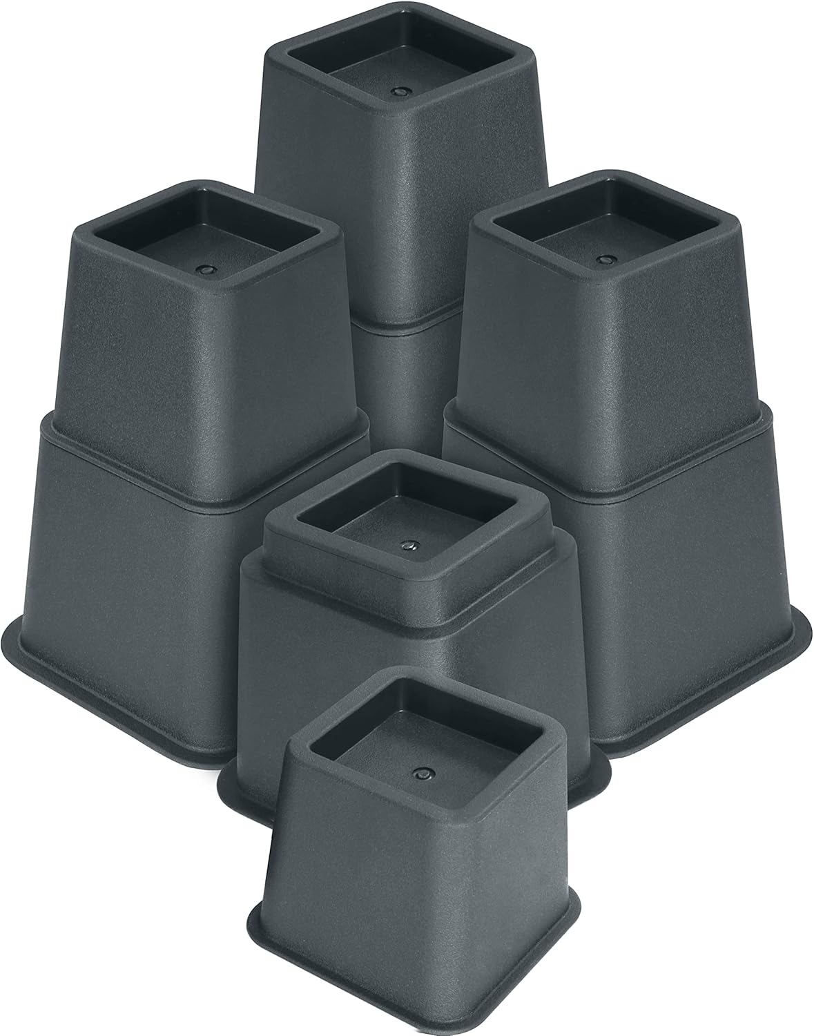 Utopia Bedding Bed Risers Set of 4 3 5 8 Inch Grey