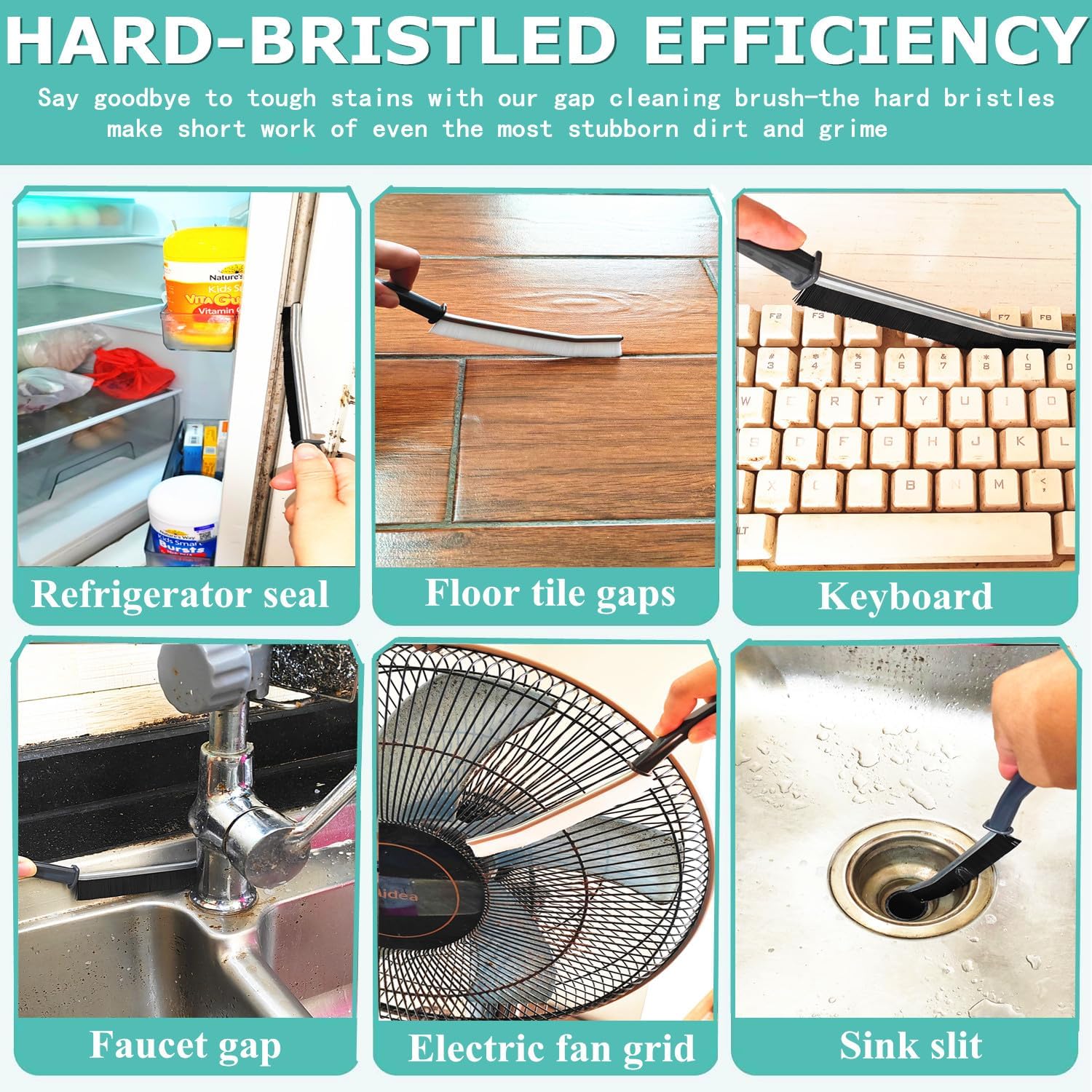Hard Bristle Crevice Cleaning Brush 2 Pack