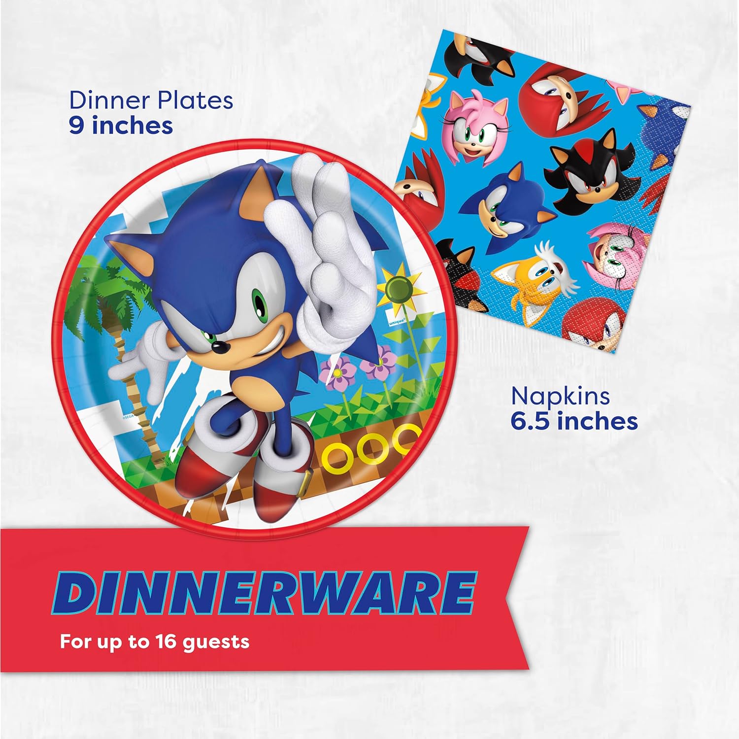 Sonic Birthday Party Decor Set for 16