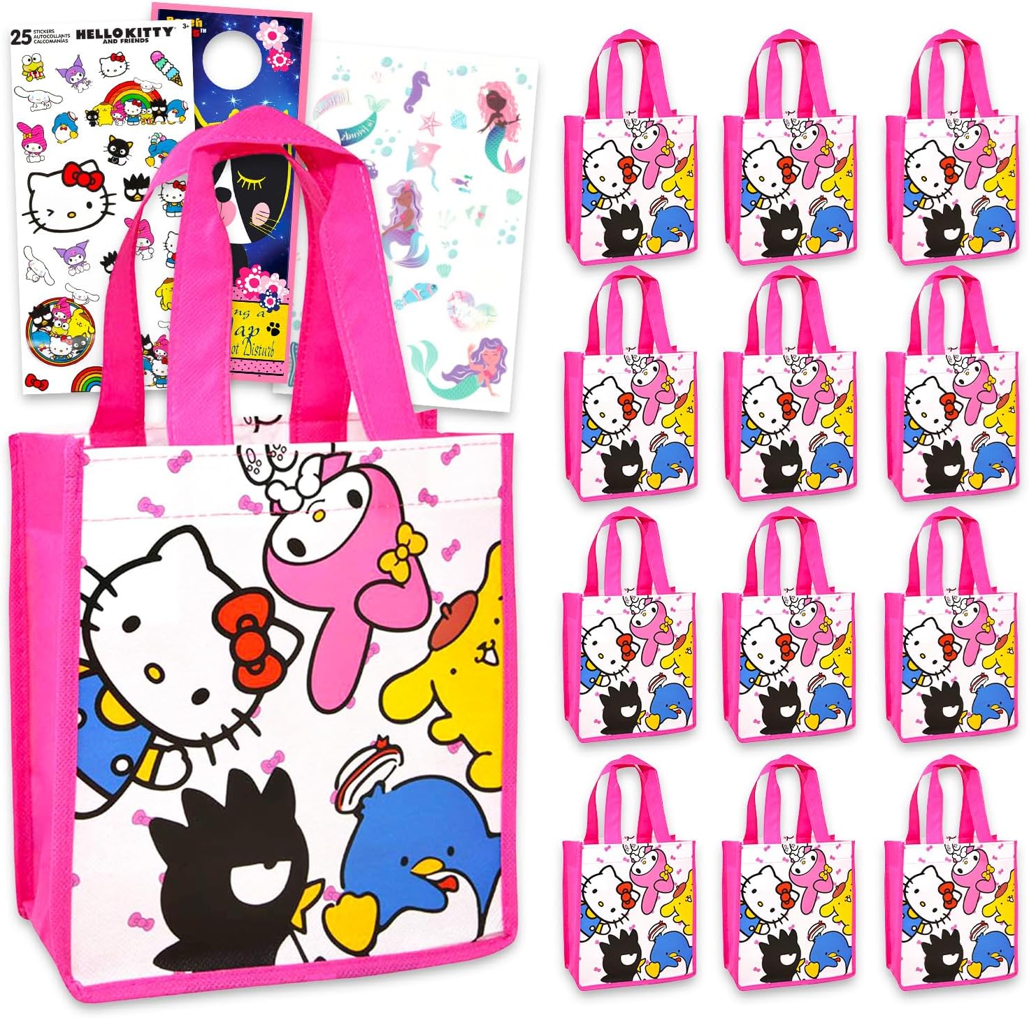 SANRIO Hello Kitty Party Favor Bag Set with 12 Totes