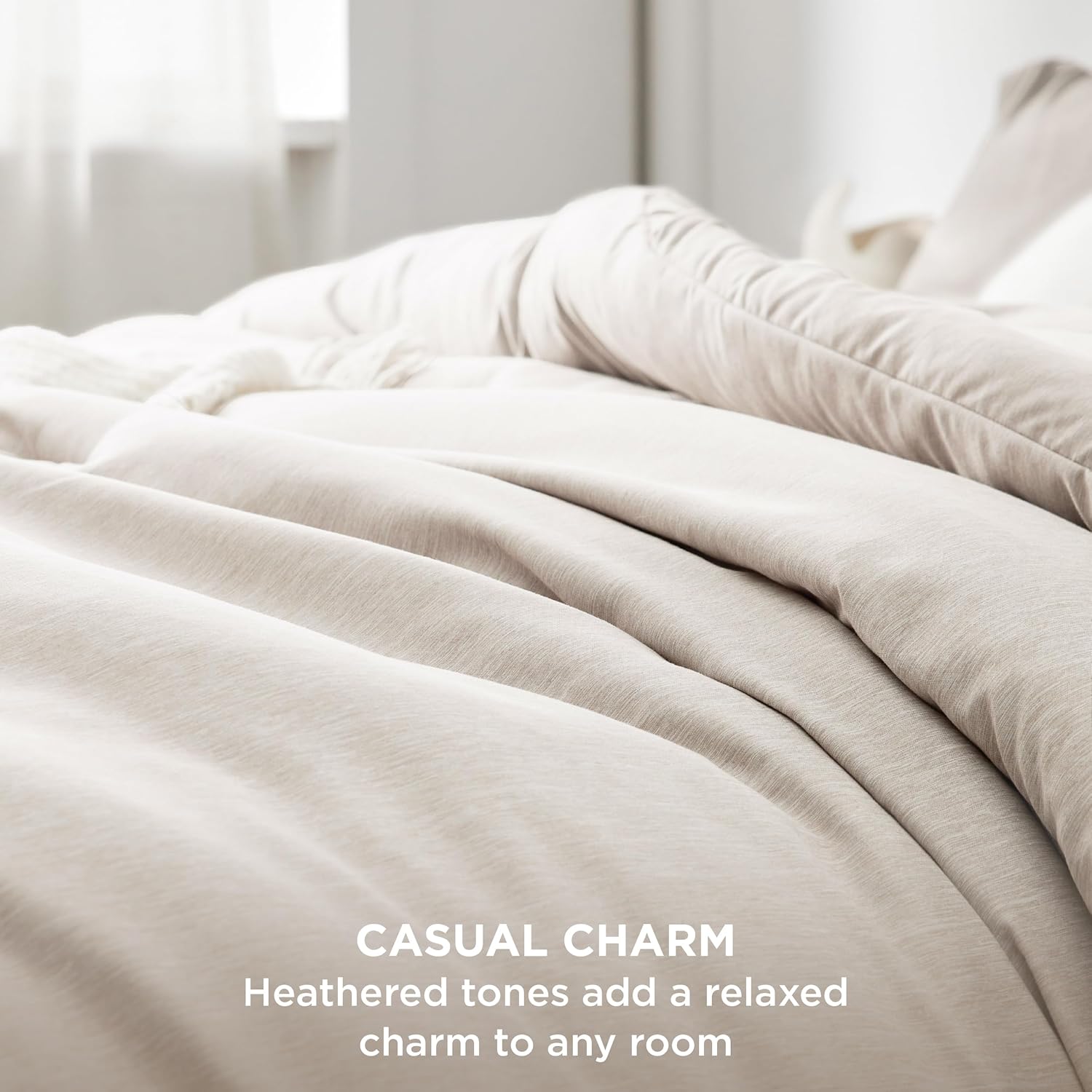 Bedsure King Size Comforter Set - Beige Soft 3 Pieces