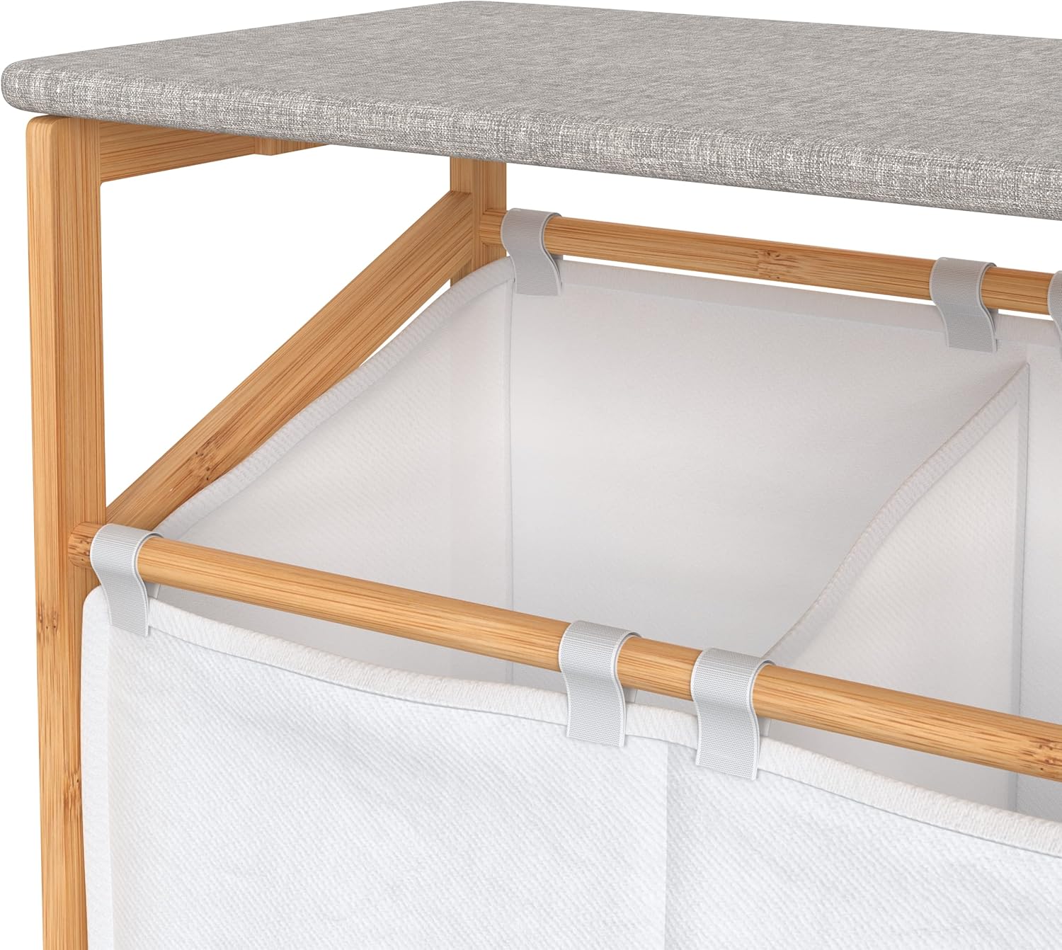 ClosetMaid Bamboo Laundry Hamper Cart with Ironing Board