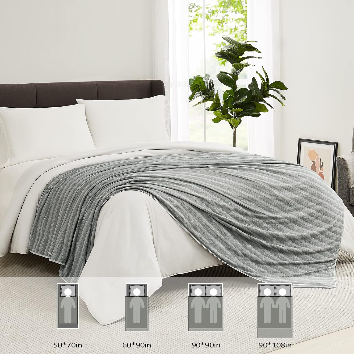 Cooling Blanket for Hot Sleepers Soft Lightweight Throw