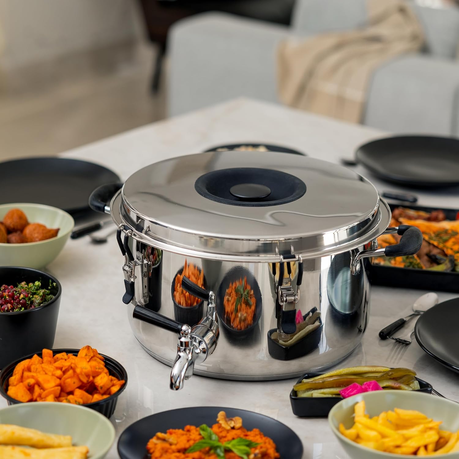 Multipurpose Stainless Steel Stockpot with Flip-and-Serve Lid