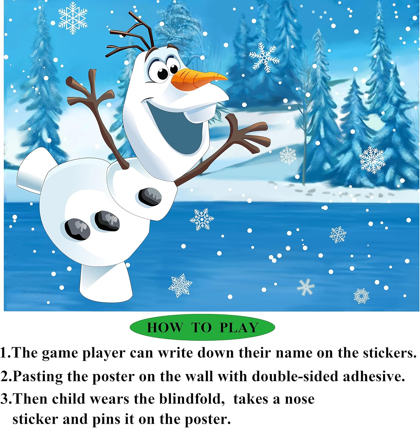 Pin The Nose Snowman Game for Kids