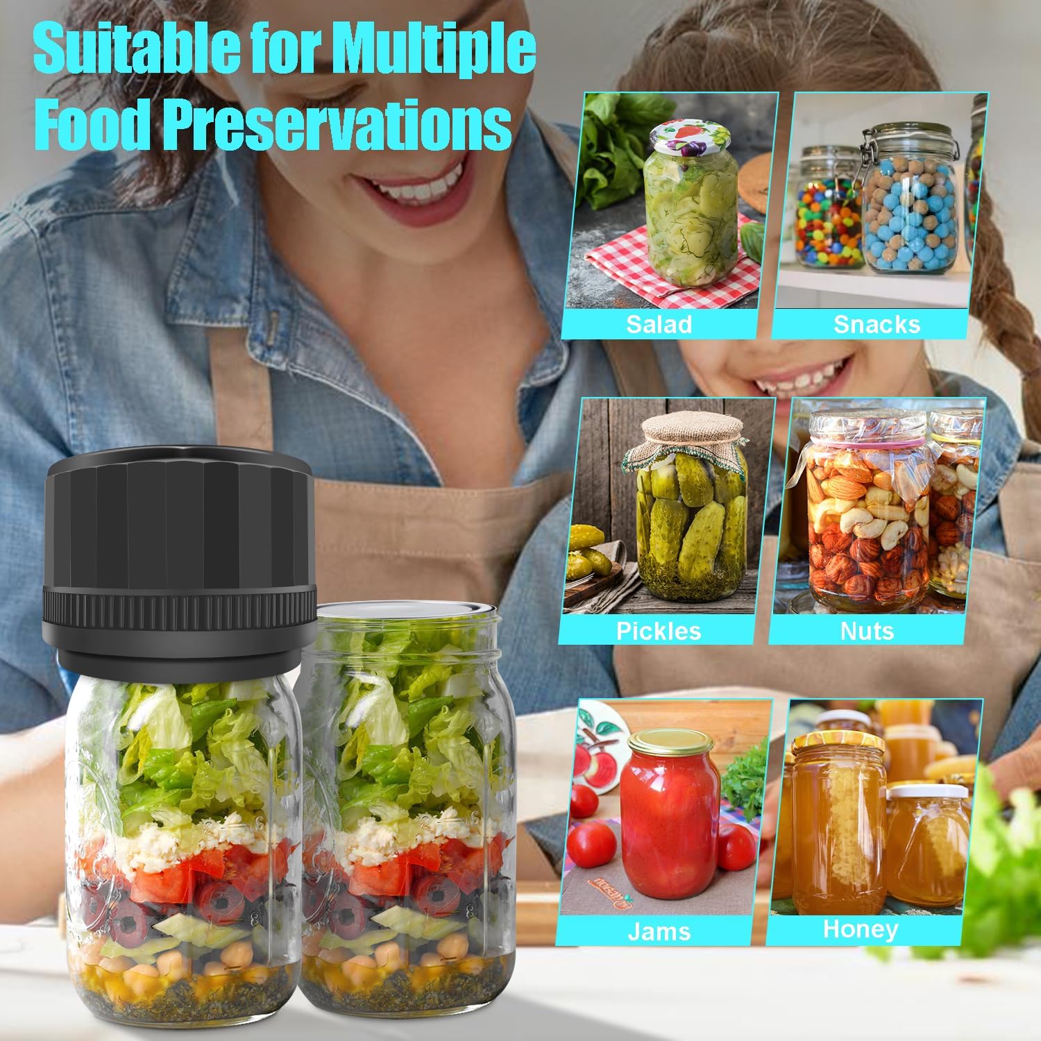 Auto Stop Electric Mason Jar Vacuum Sealer Kit