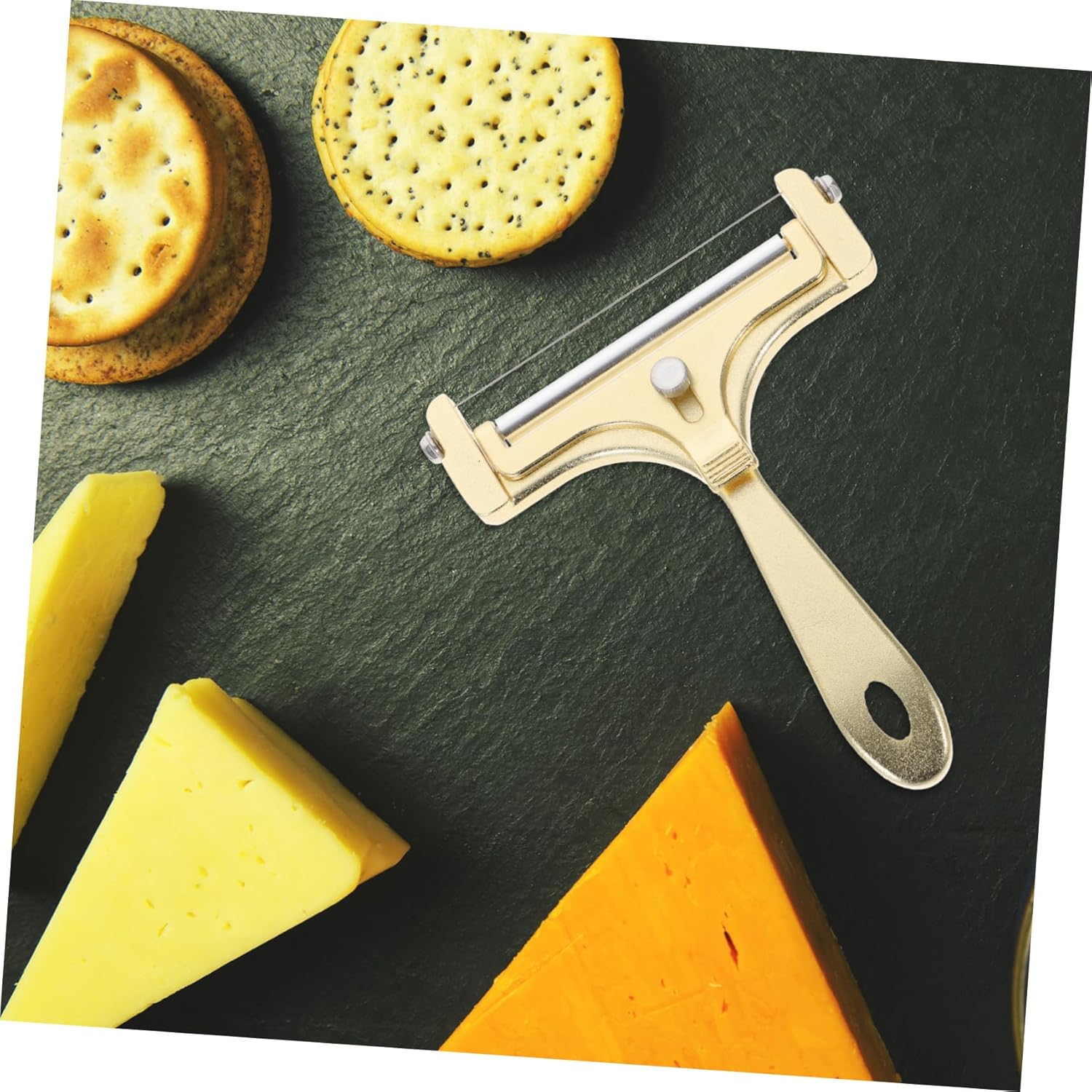 1 Set Golden Aluminum Cheese Slicer with Cutting Tools