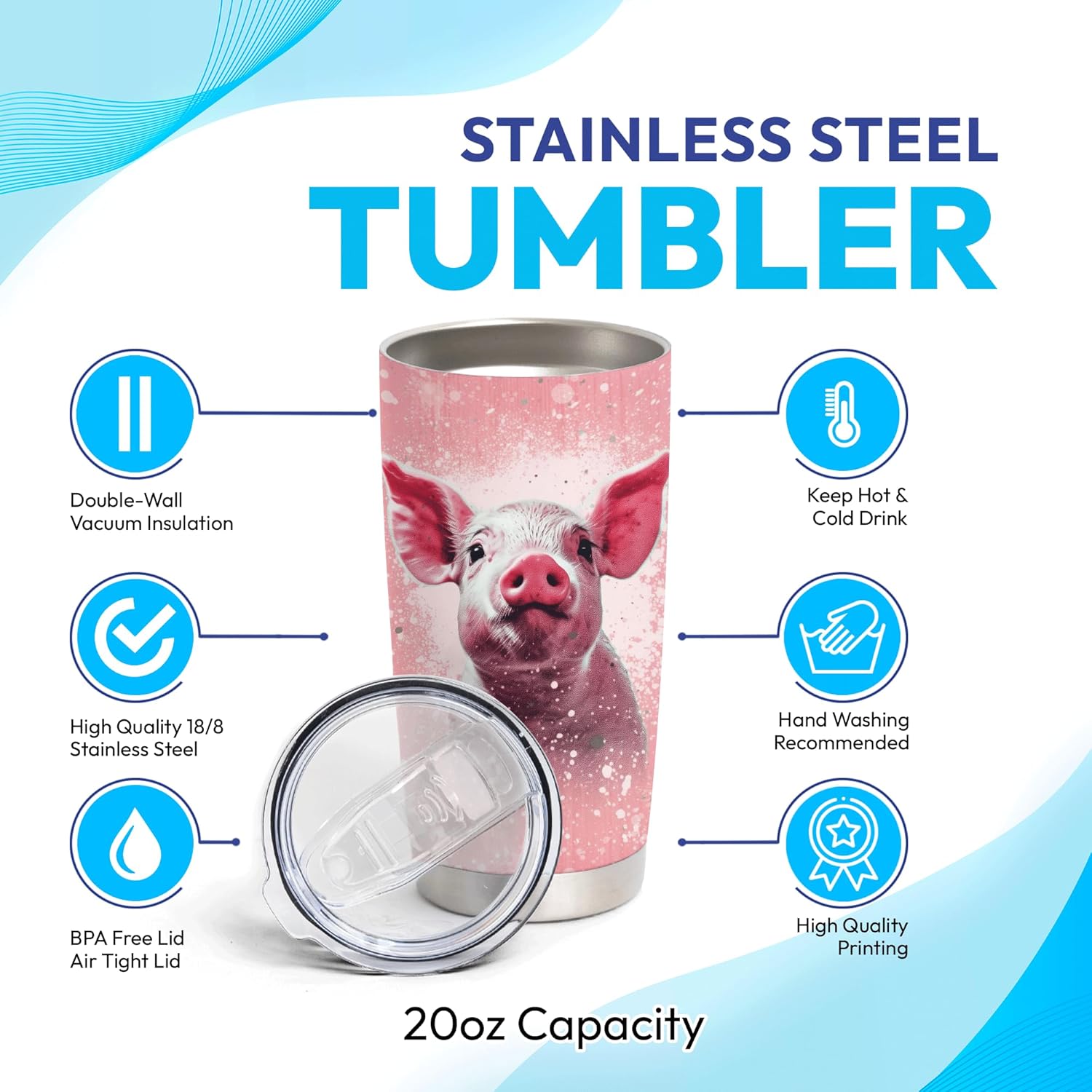 Hyturtle Custom Name Stainless Steel Tumbler 20oz With Lid