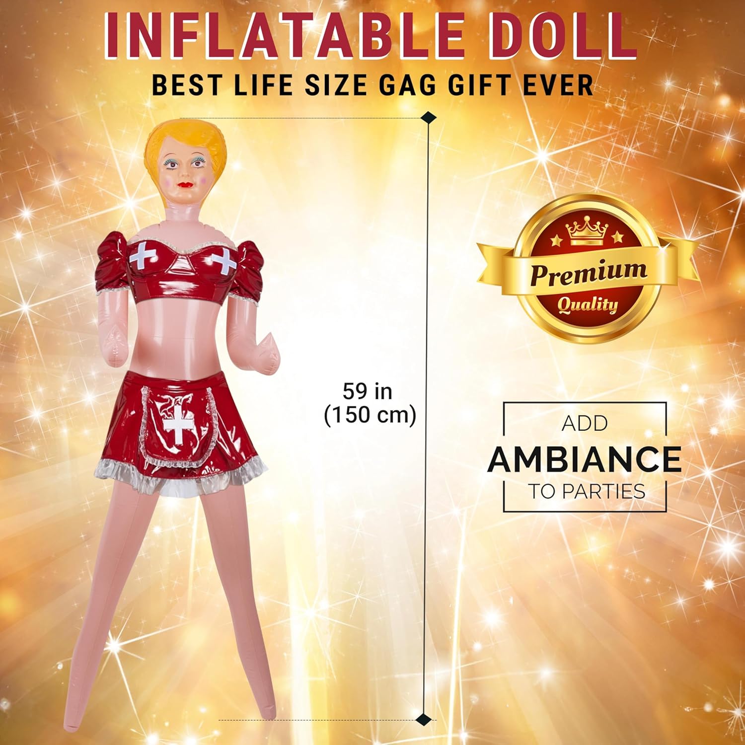 AIR GAG 59 Inch Inflatable Doll - Party Decor Prank Toy