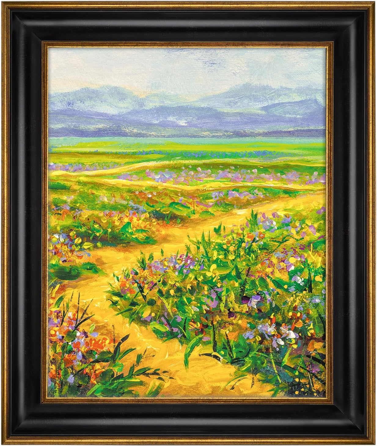 Golden State Art 8x10 Black Picture Frame With Gold Trim