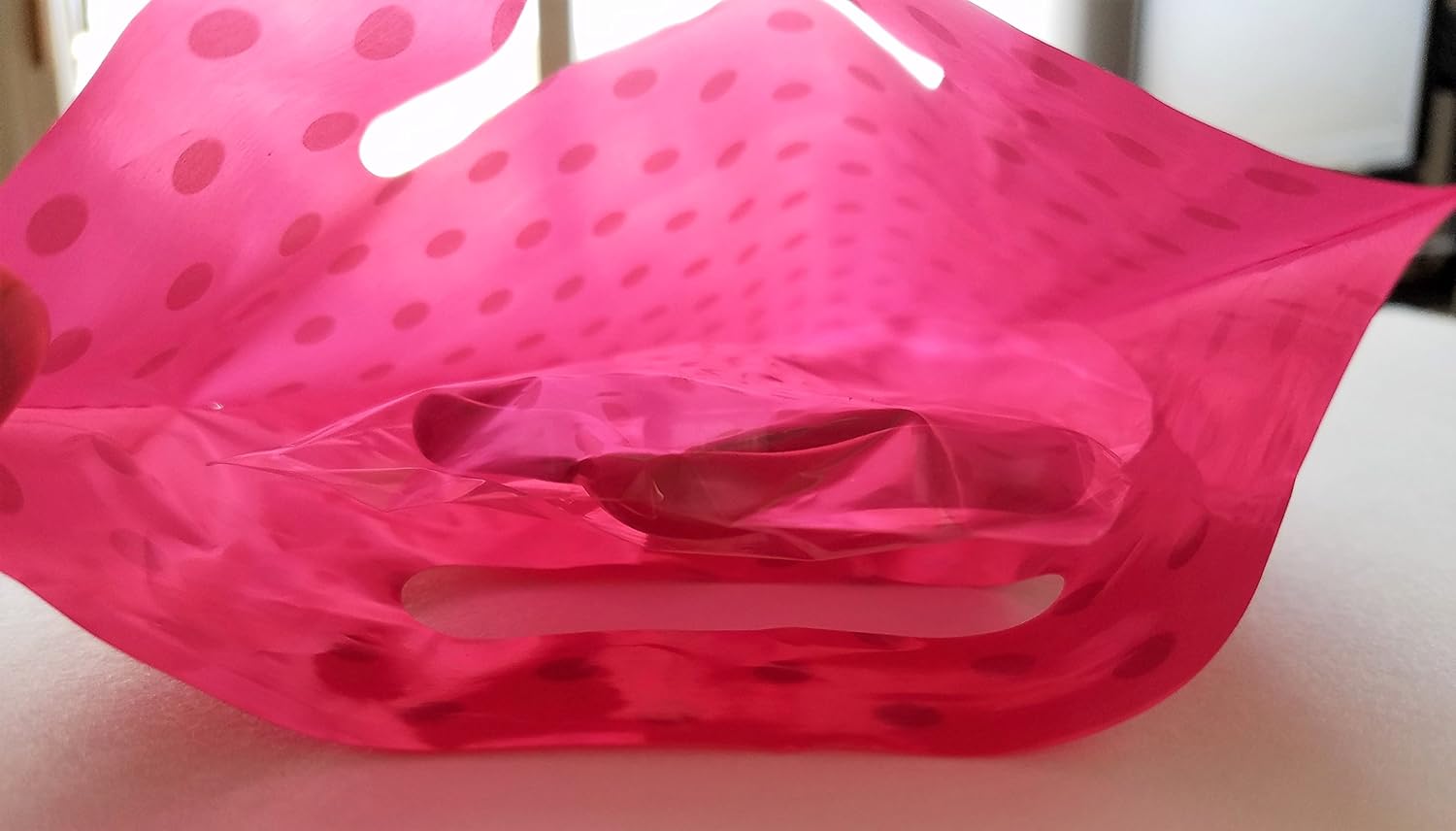 Pink Handle Favor Bags with Gold Polka-Dots 24 Pack