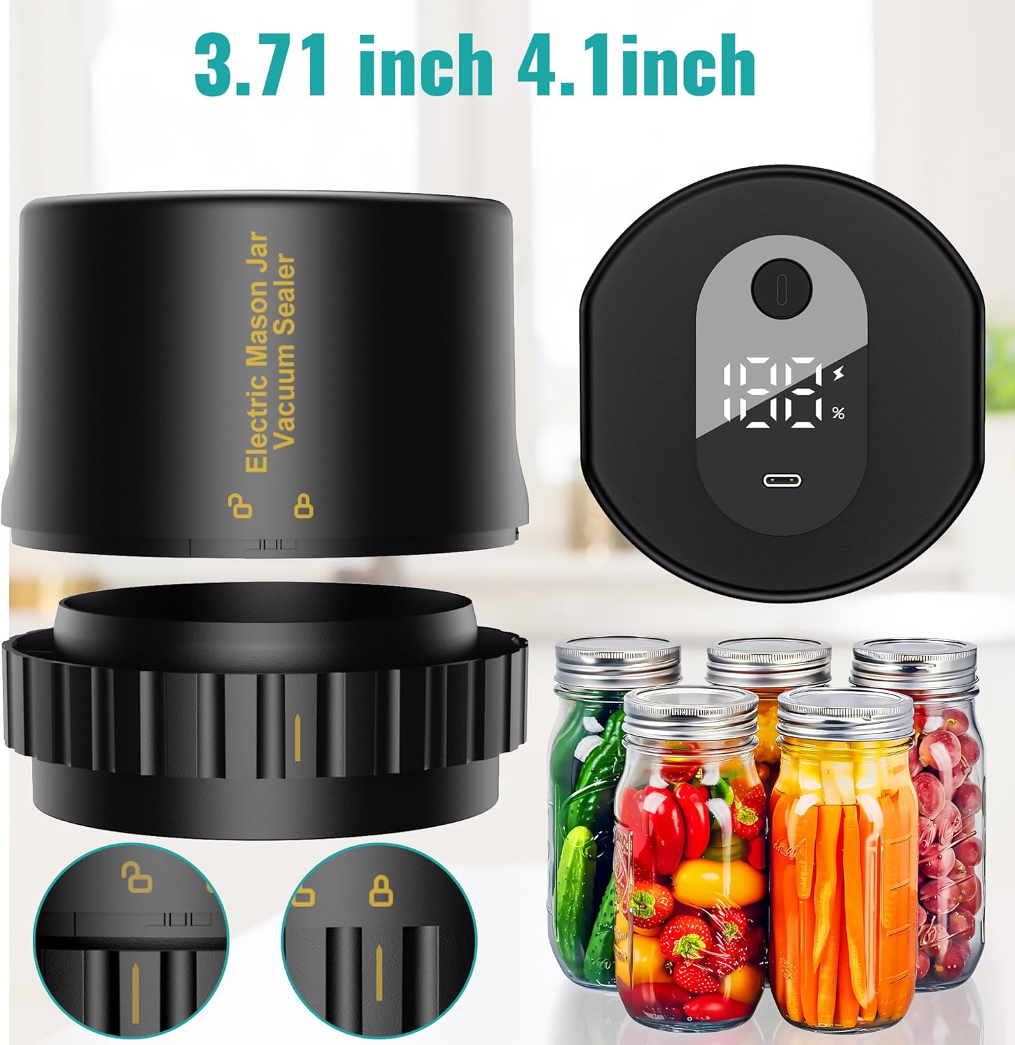 Kailfee M13 Electric Vacuum Sealer for Mason Jars