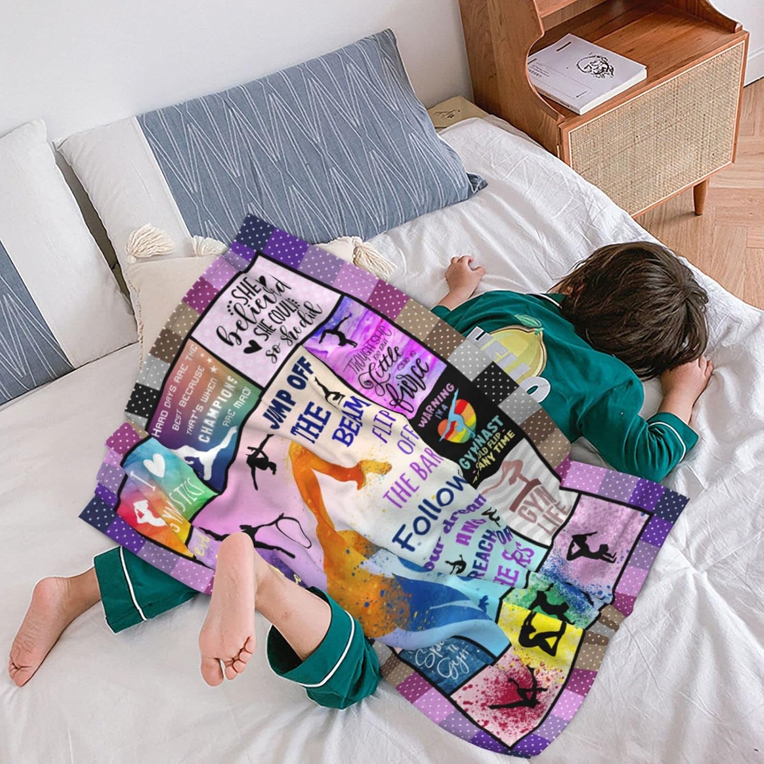 Gymnastics Themed Blanket 50x40 - Perfect Gift for Girls