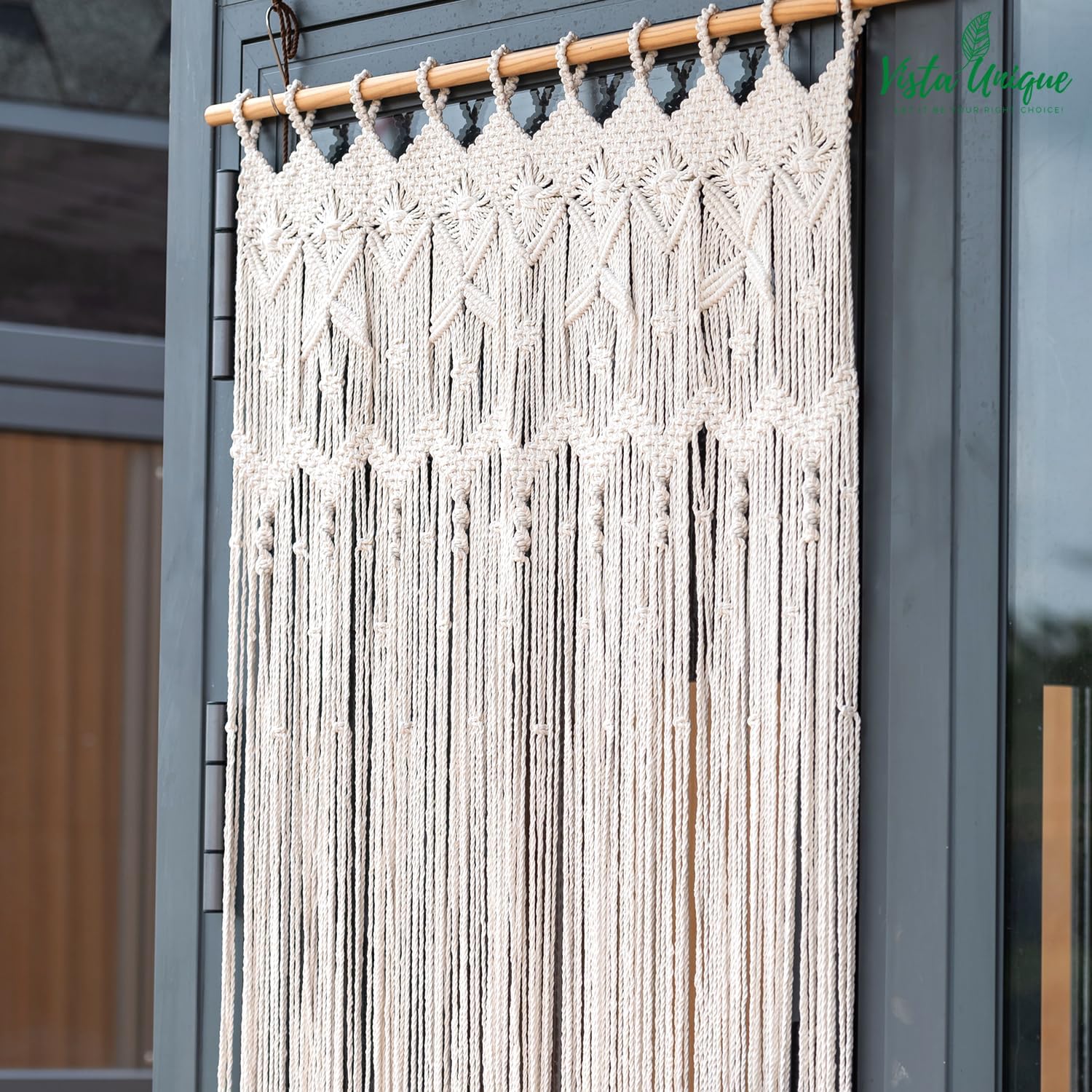 Boho Macrame Curtain Panel 37 W x 77 L