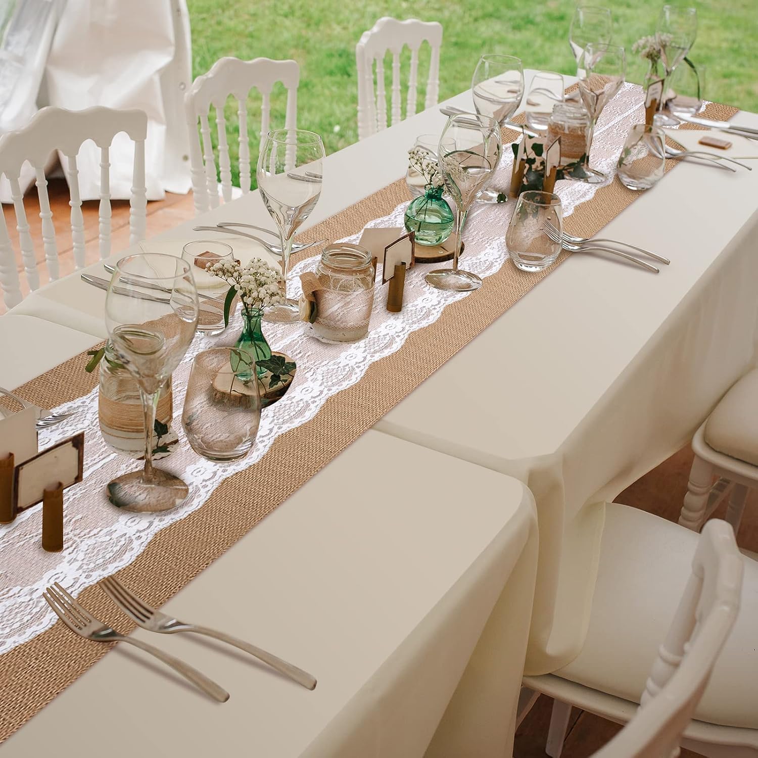 Chumia 12 Pack Burlap Table Runner for Farmhouse Decor