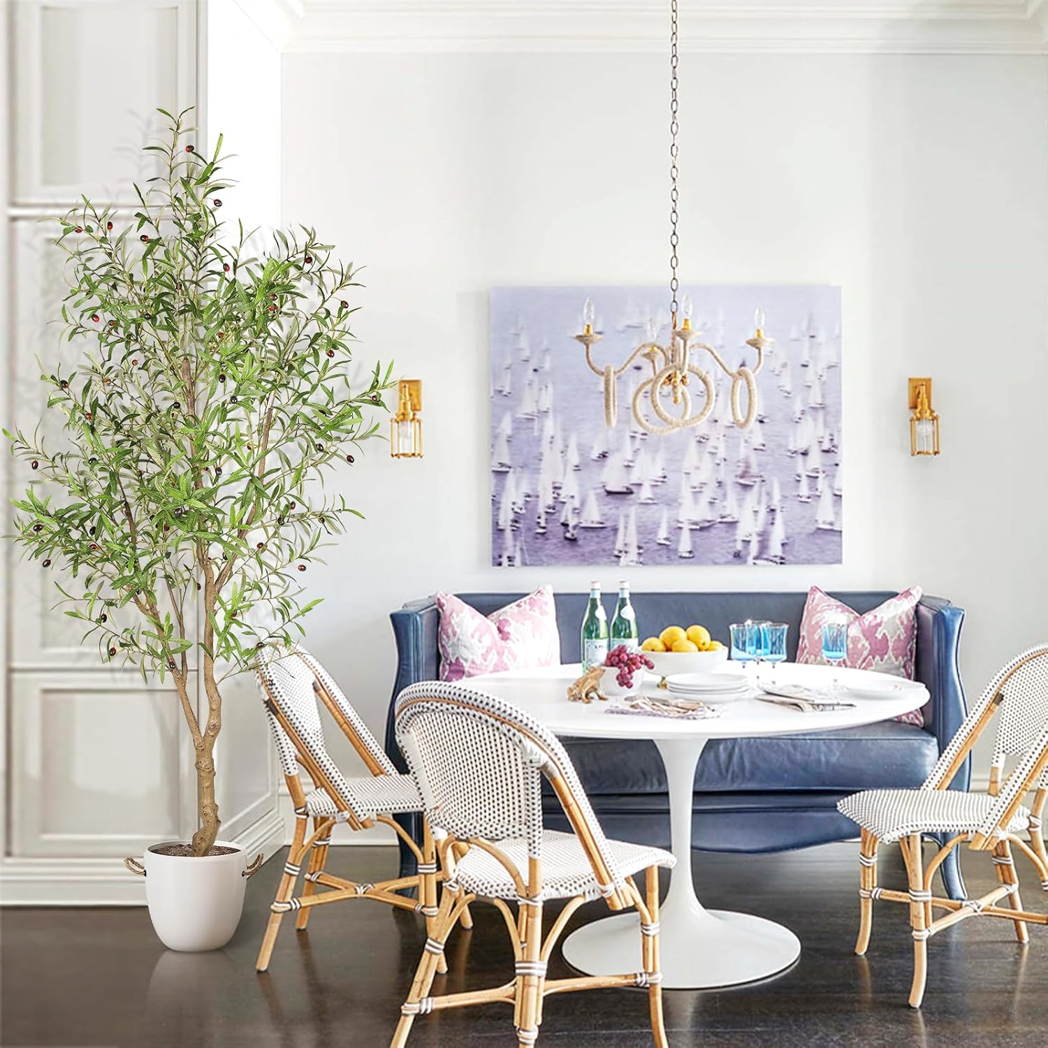 7ft Faux Olive Tree for Home Office Decor
