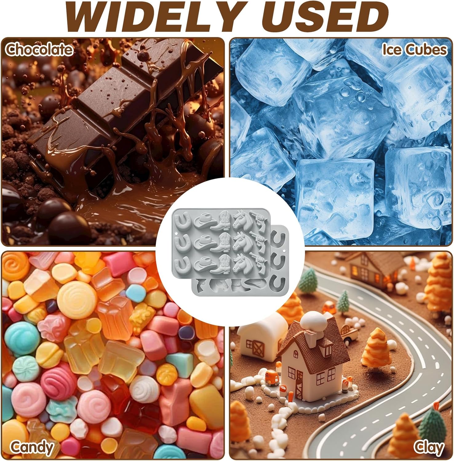 2Pcs Cowboy Chocolate Mold Double Blue