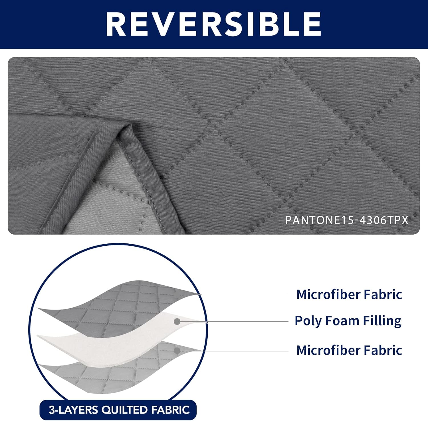PureFit Water Resistant Reversible Sofa Cover for 3 Seat Recliner