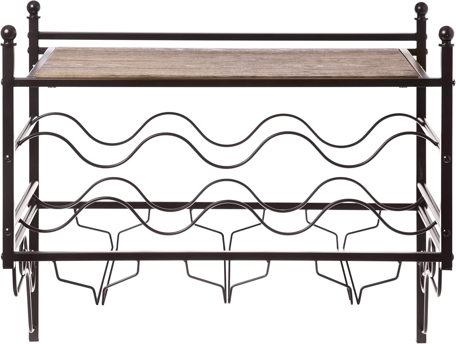 Home Zone Living Wine Rack - Freestanding Countertop Storage for 6 Bottles