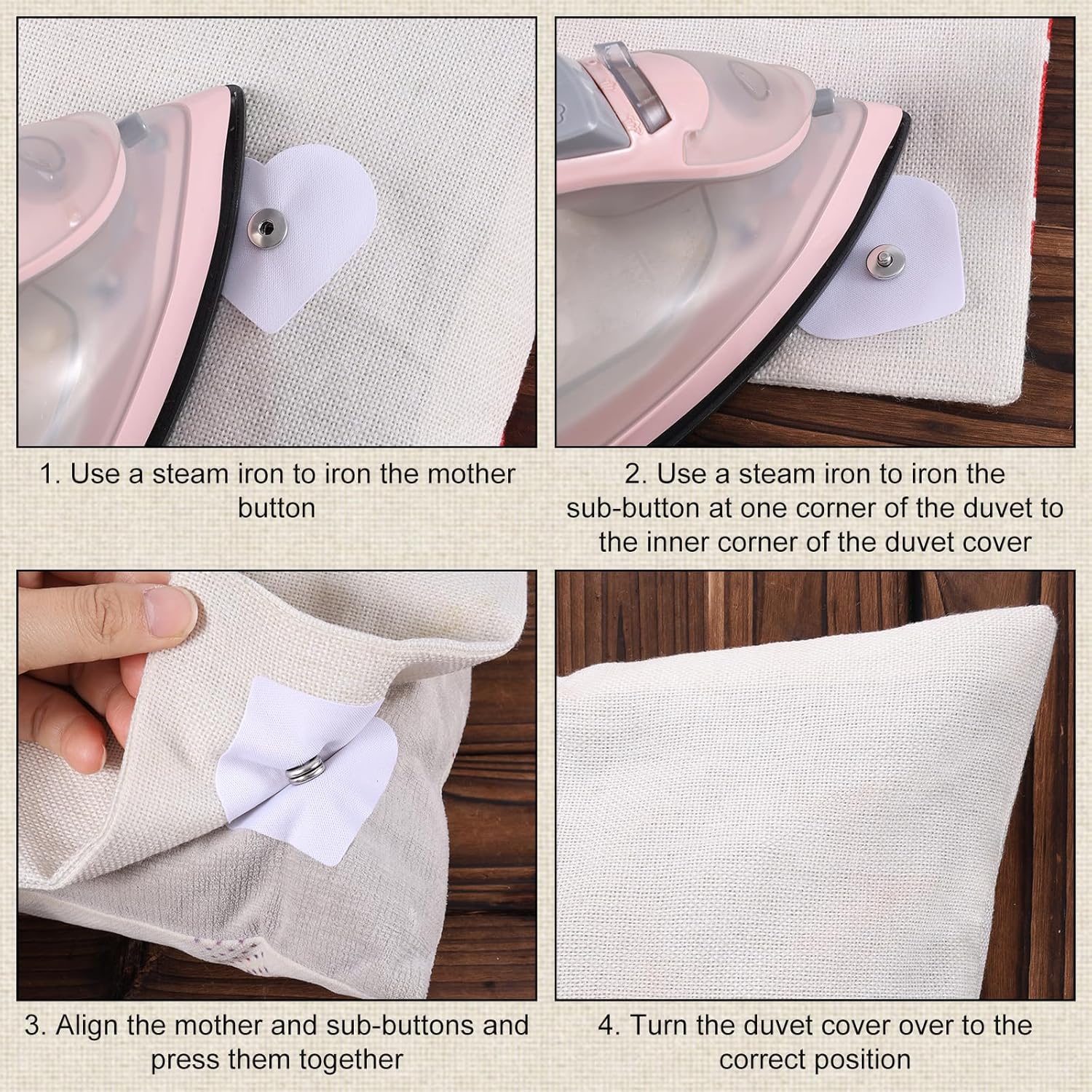 20pcs Heart Shaped Duvet Snaps for Comforter Hold