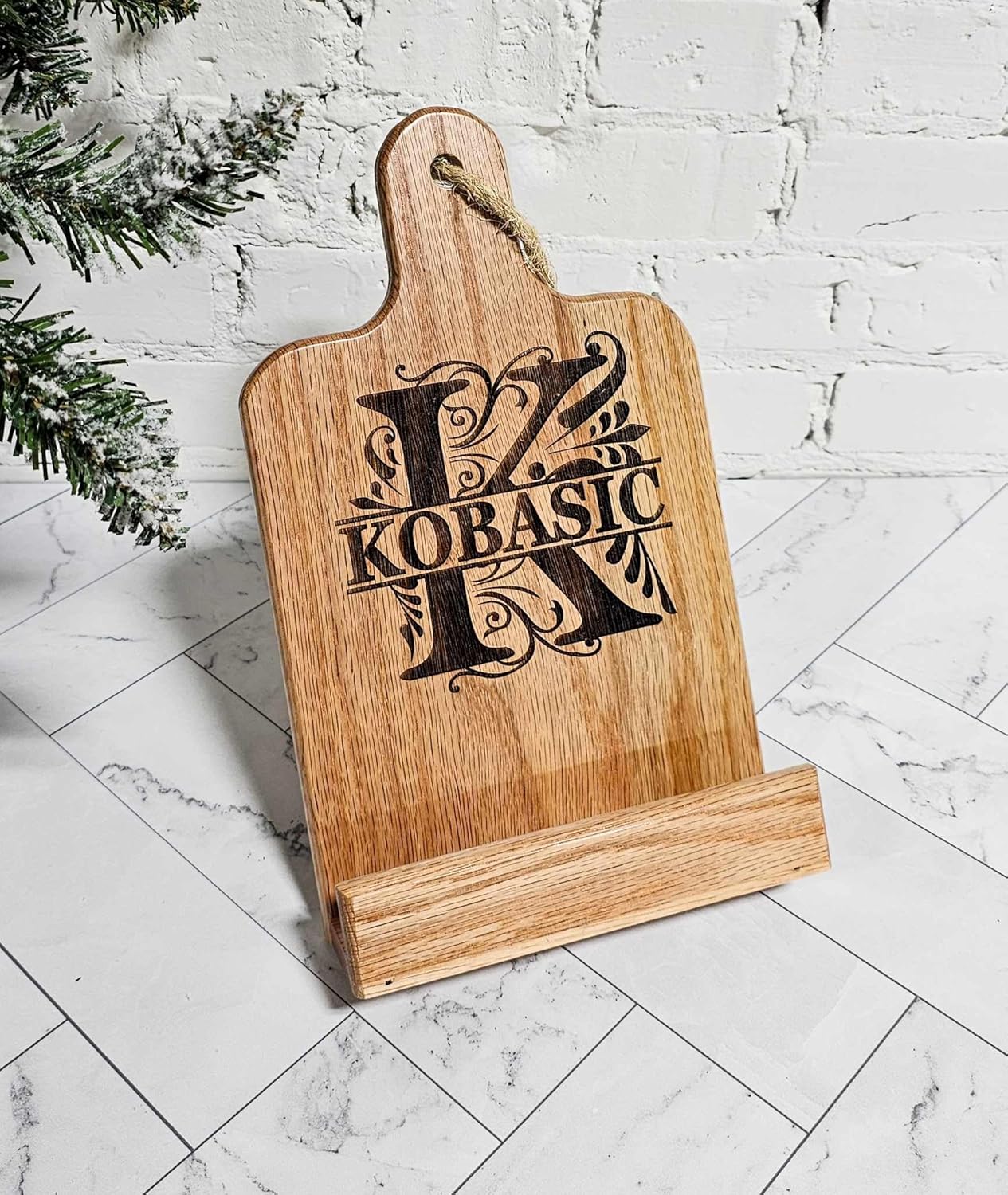 Personalized Cookbook Stand Made of Quality Oak Wood