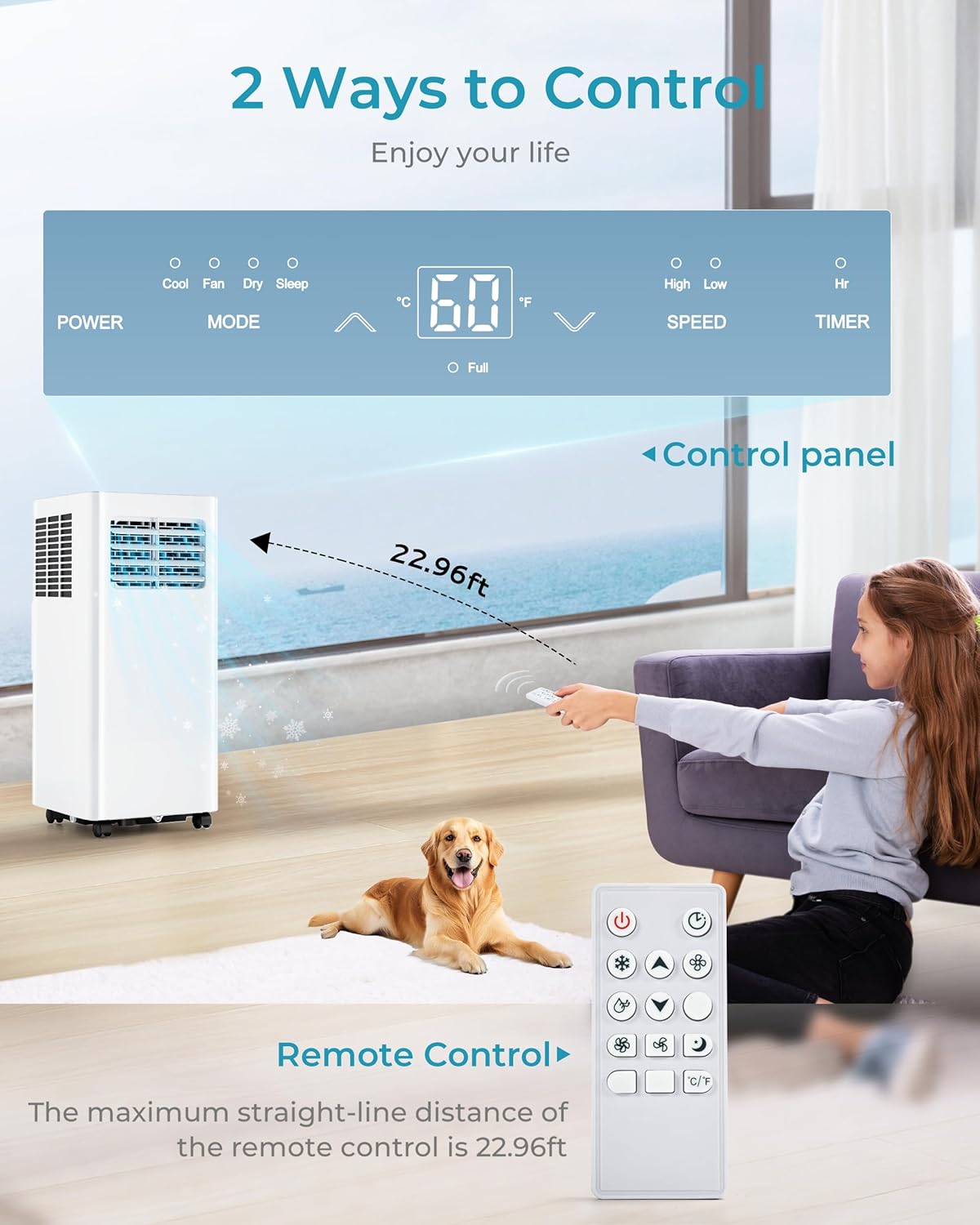 EUHOMY 8000 BTU Portable AC Unit 3 in 1