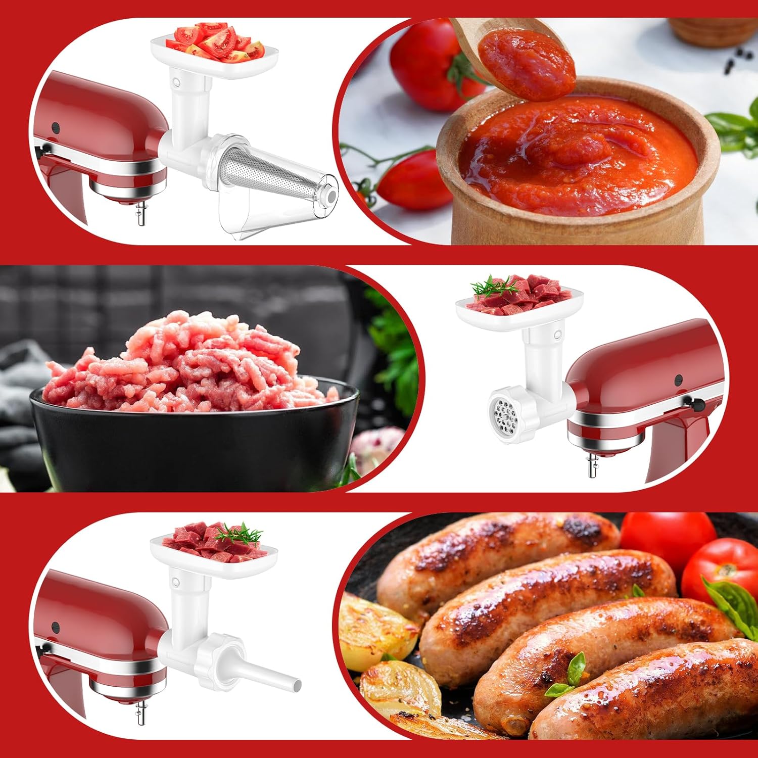 Cofun KitchenAid Meat Grinder and Strainer Set