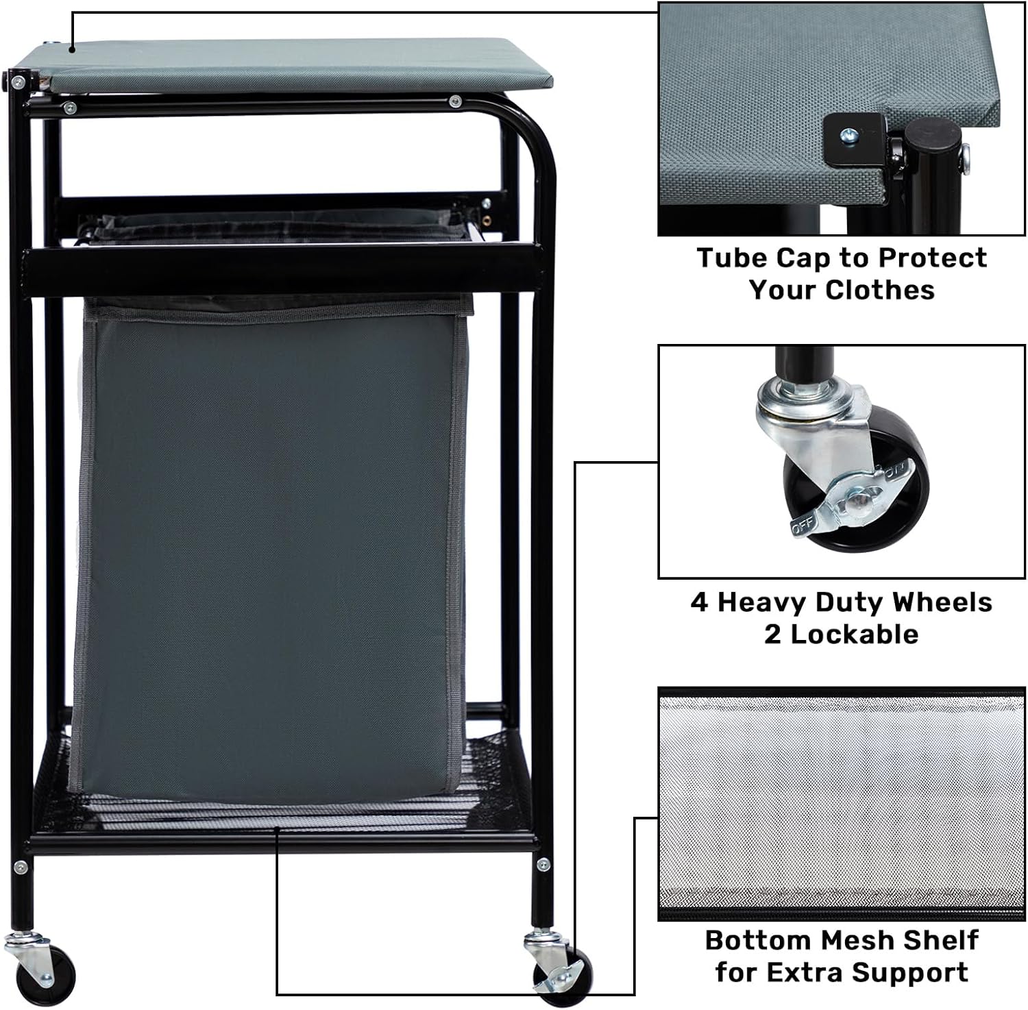ALIMORDEN Laundry Sorter with Ironing Board and Folding Lid