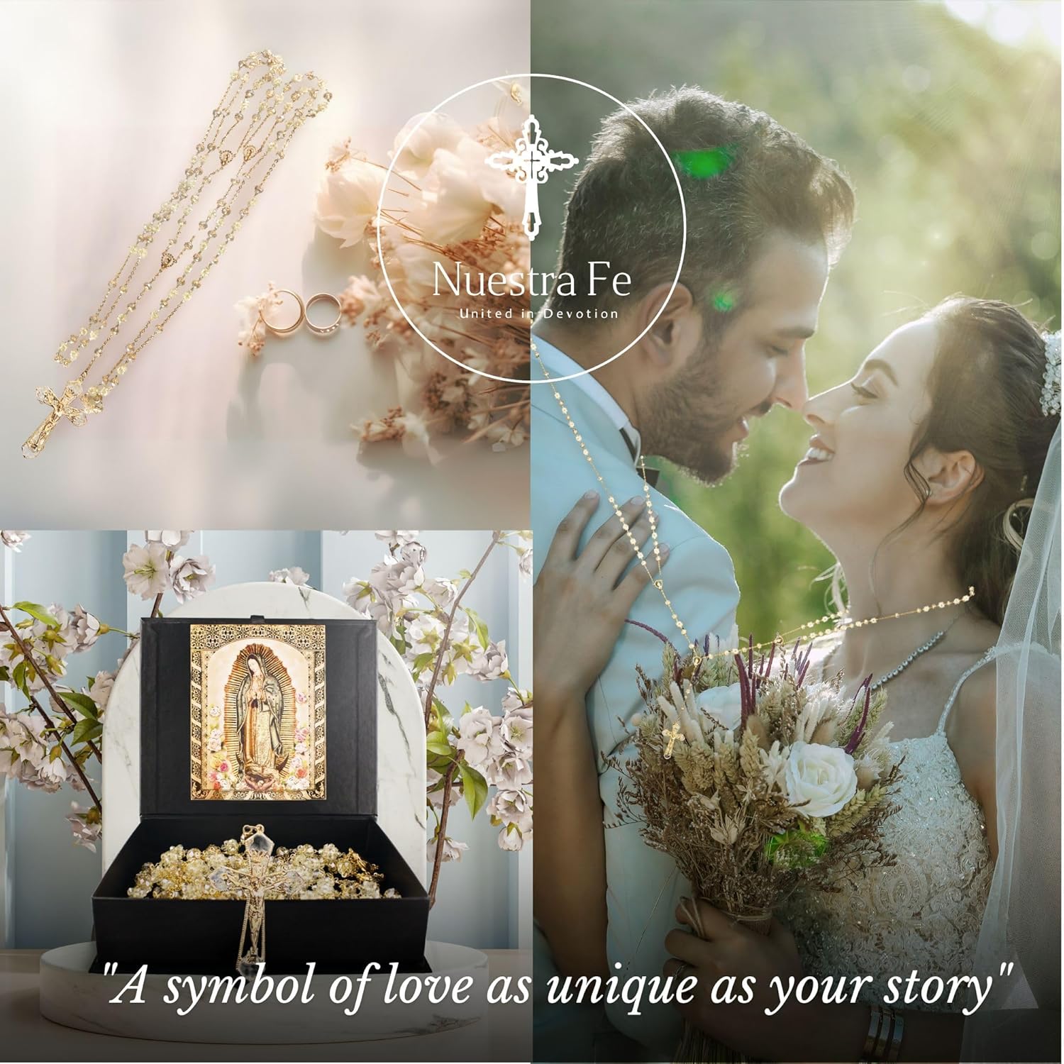Cuitxi Wedding Lasso with Jesus and Virgen de Guadalupe - Premium Gift Box