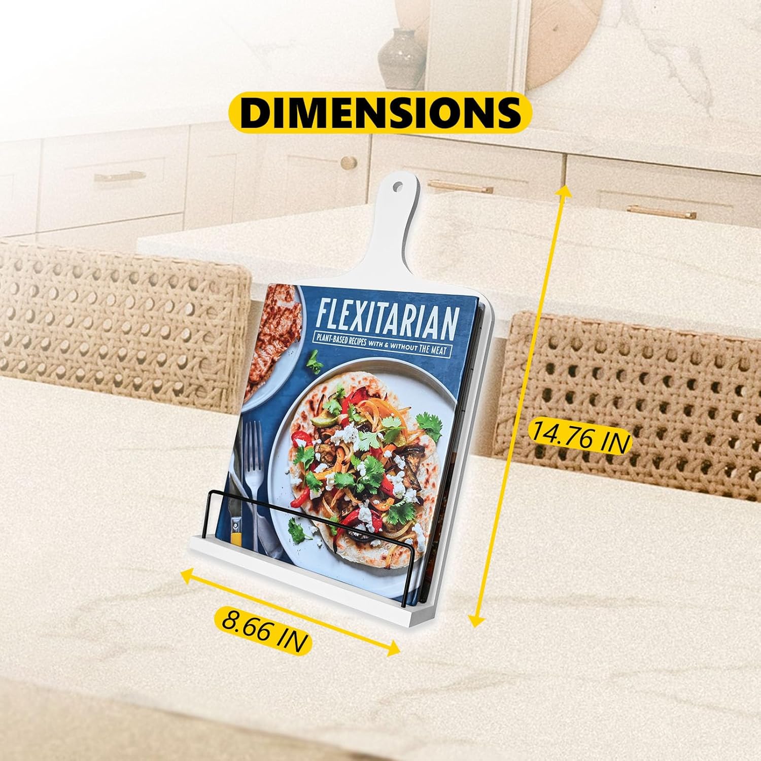 Wooden Cookbook Stand with Conversion Chart