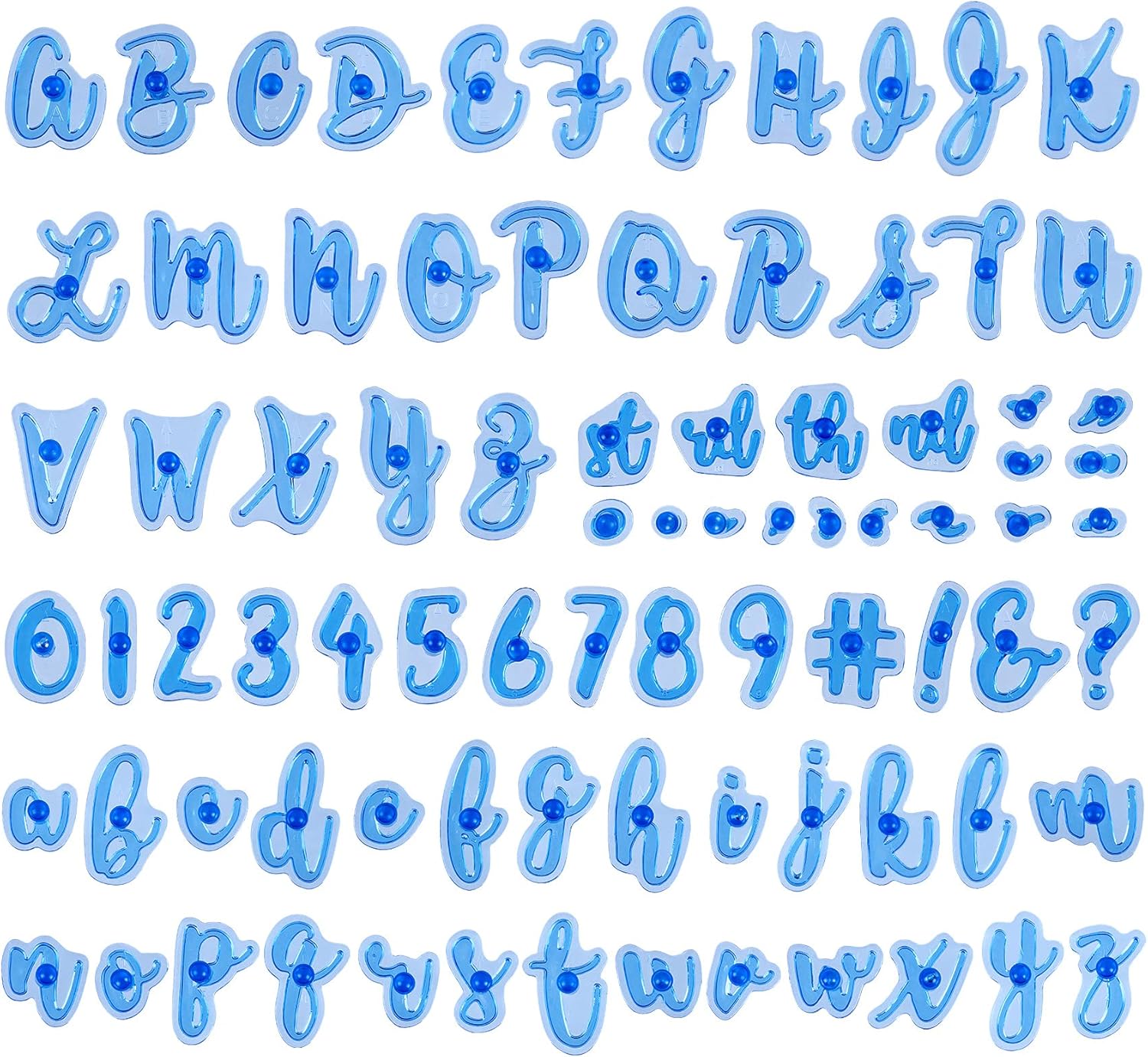 OIIKI 83 Pcs Alphabet Number Cake Stamp Set