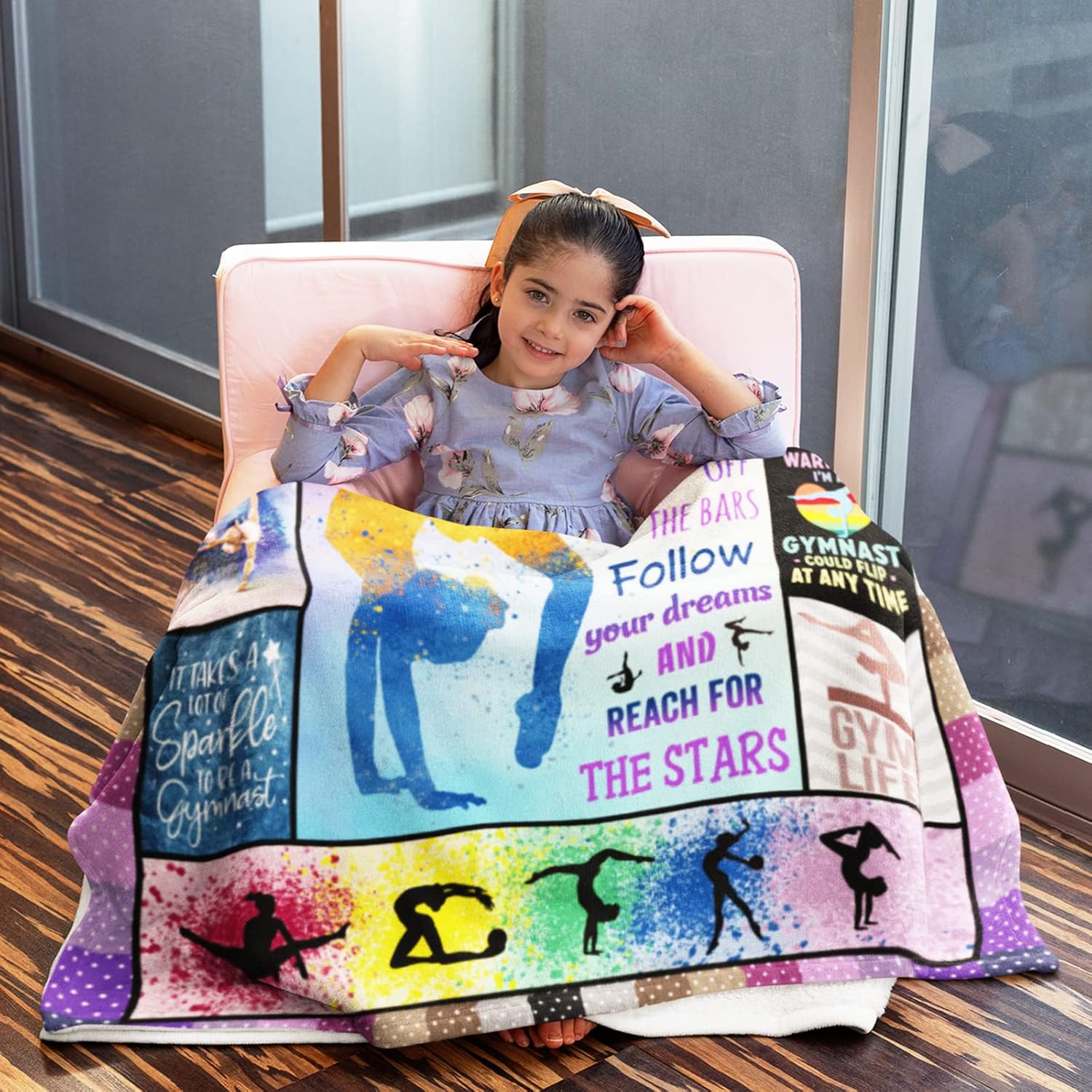 Gymnastics Themed Blanket 50x40 - Perfect Gift for Girls