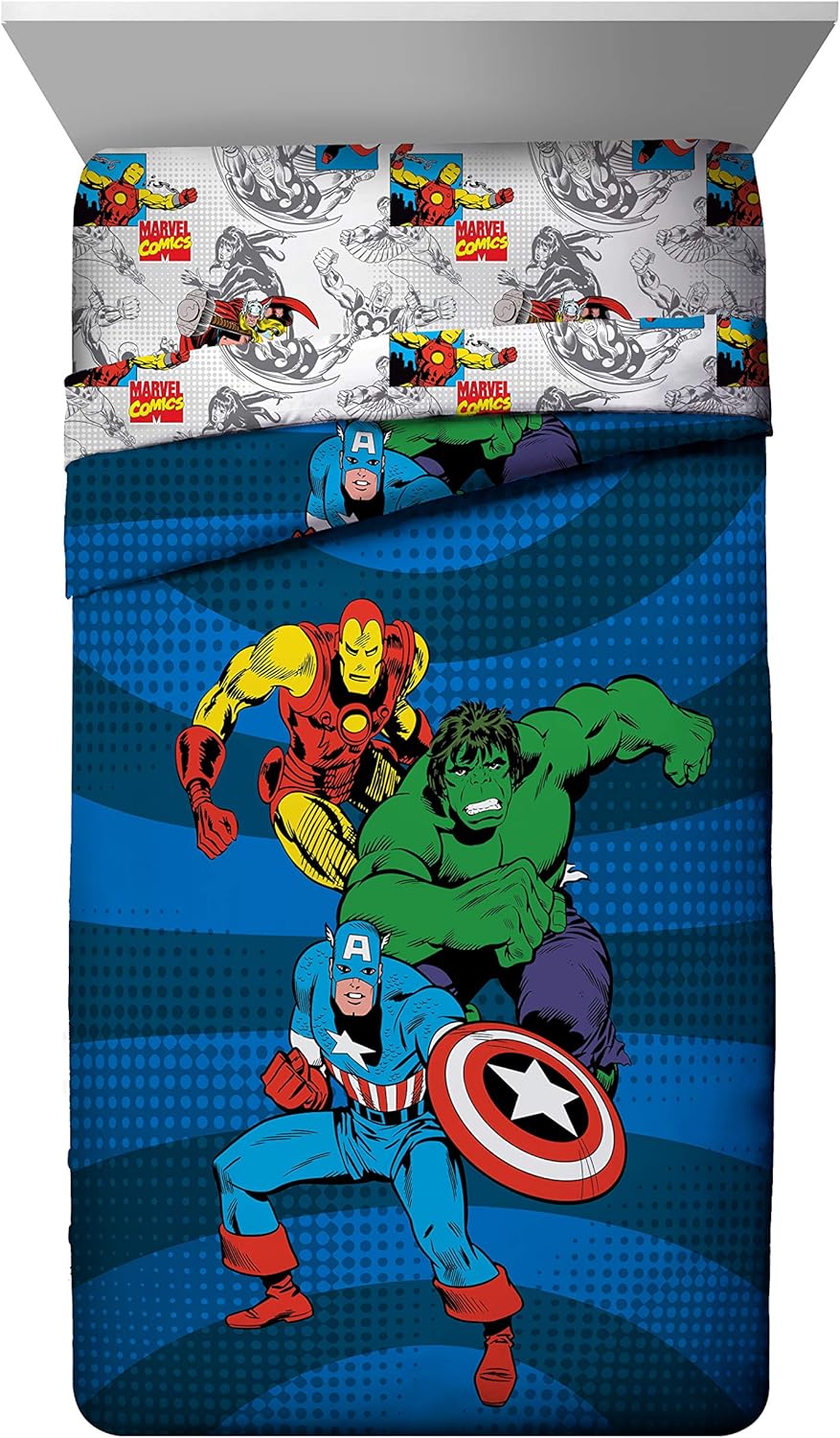 Marvel Avengers Comforter Twin Full Super Soft Kids Reversible Bedding