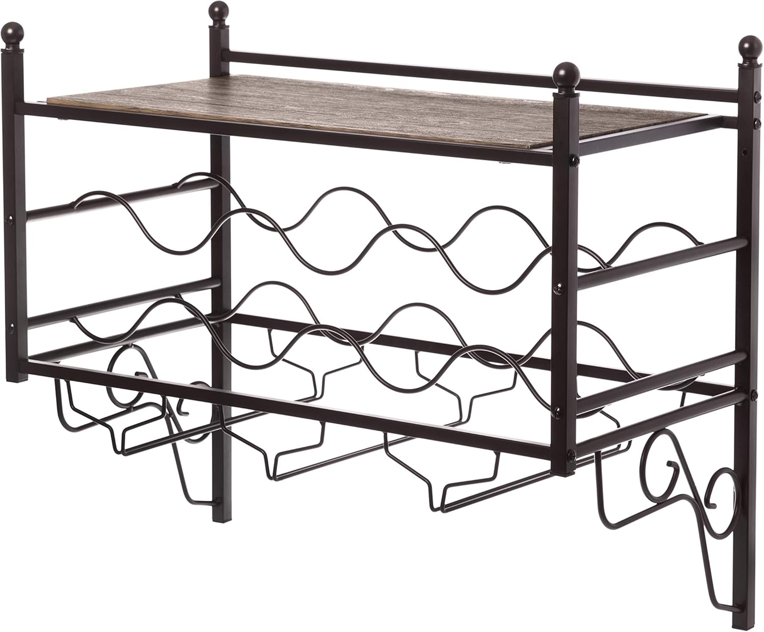 Home Zone Living Wine Rack - Freestanding Countertop Storage for 6 Bottles