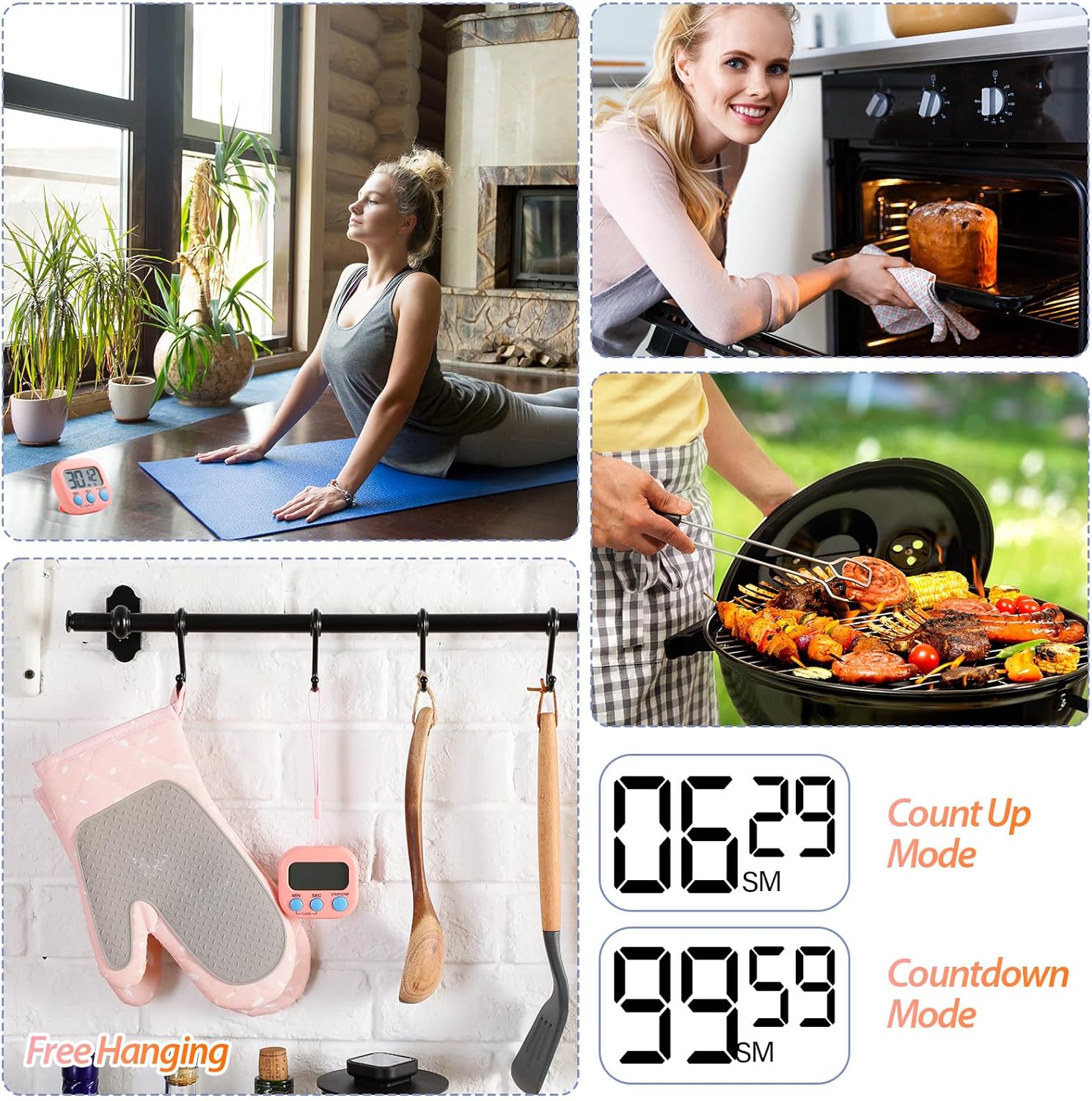 24 Piece Digital Kitchen Timer with Magnetic Base