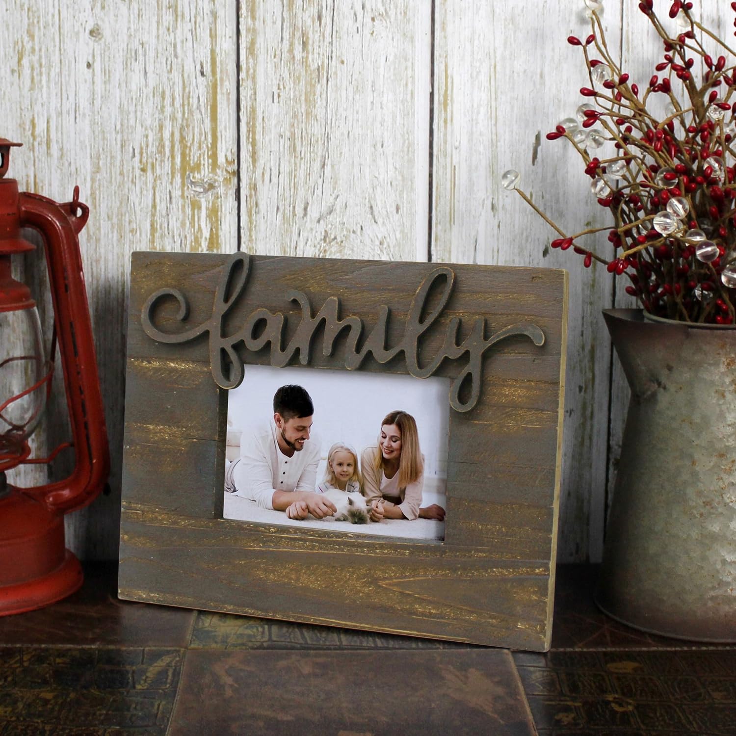 6x4 Wood Picture Frame with HD Glass Wall Mount Display
